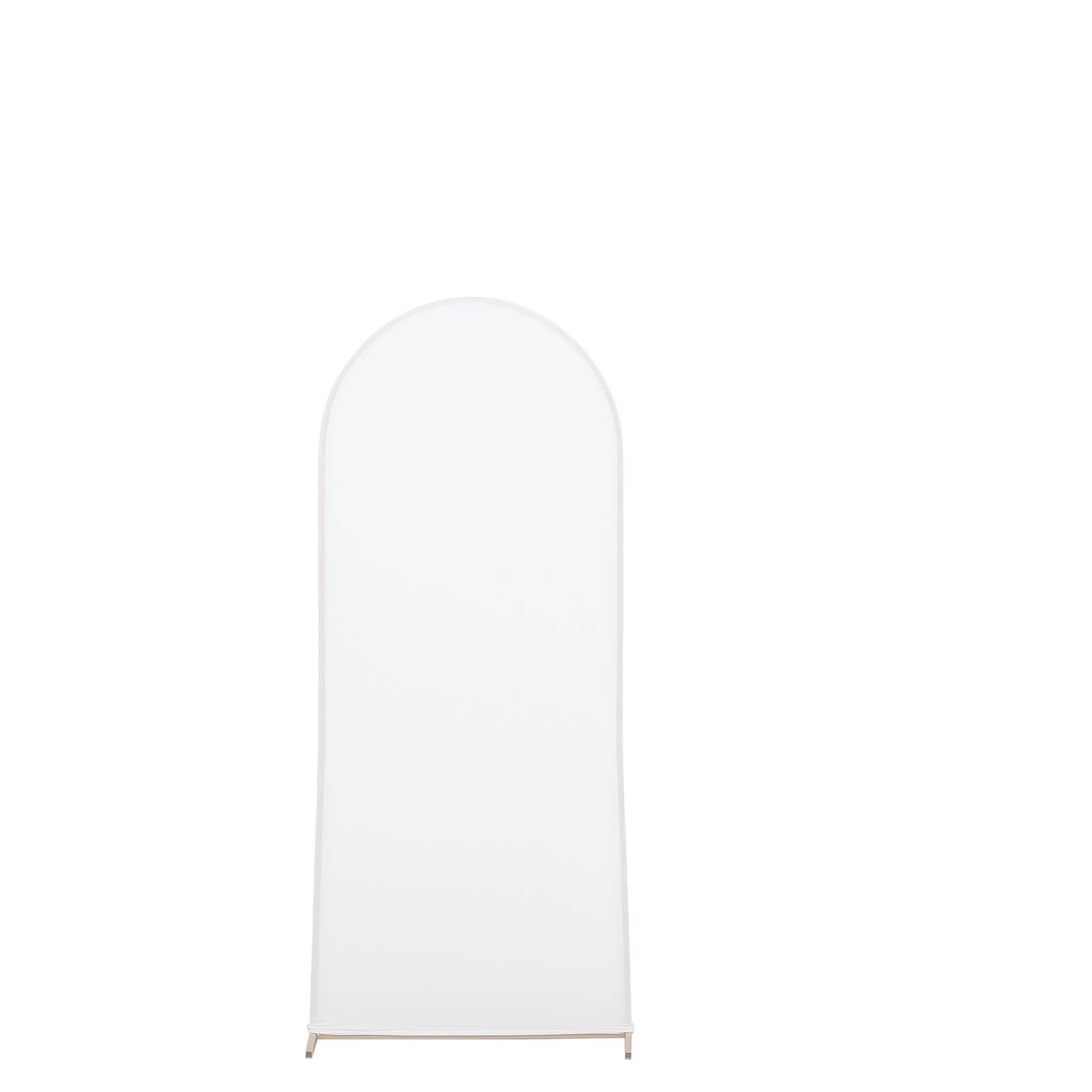 Set of 4 Matte White Spandex Fitted Wedding Arch Covers For Round Top Chiara Backdrop Stands - 4ft,5ft,6ft,7ft