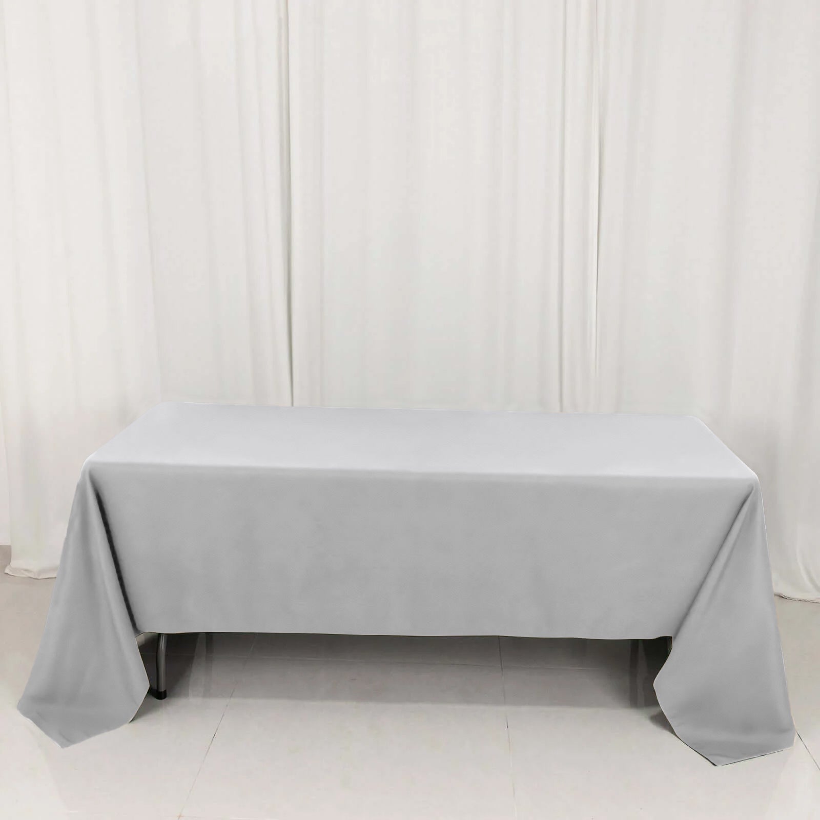 Premium Polyester 60x126 Rectangle Tablecloth Silver - Stain-Resistant 220GSM Finish Table Cover