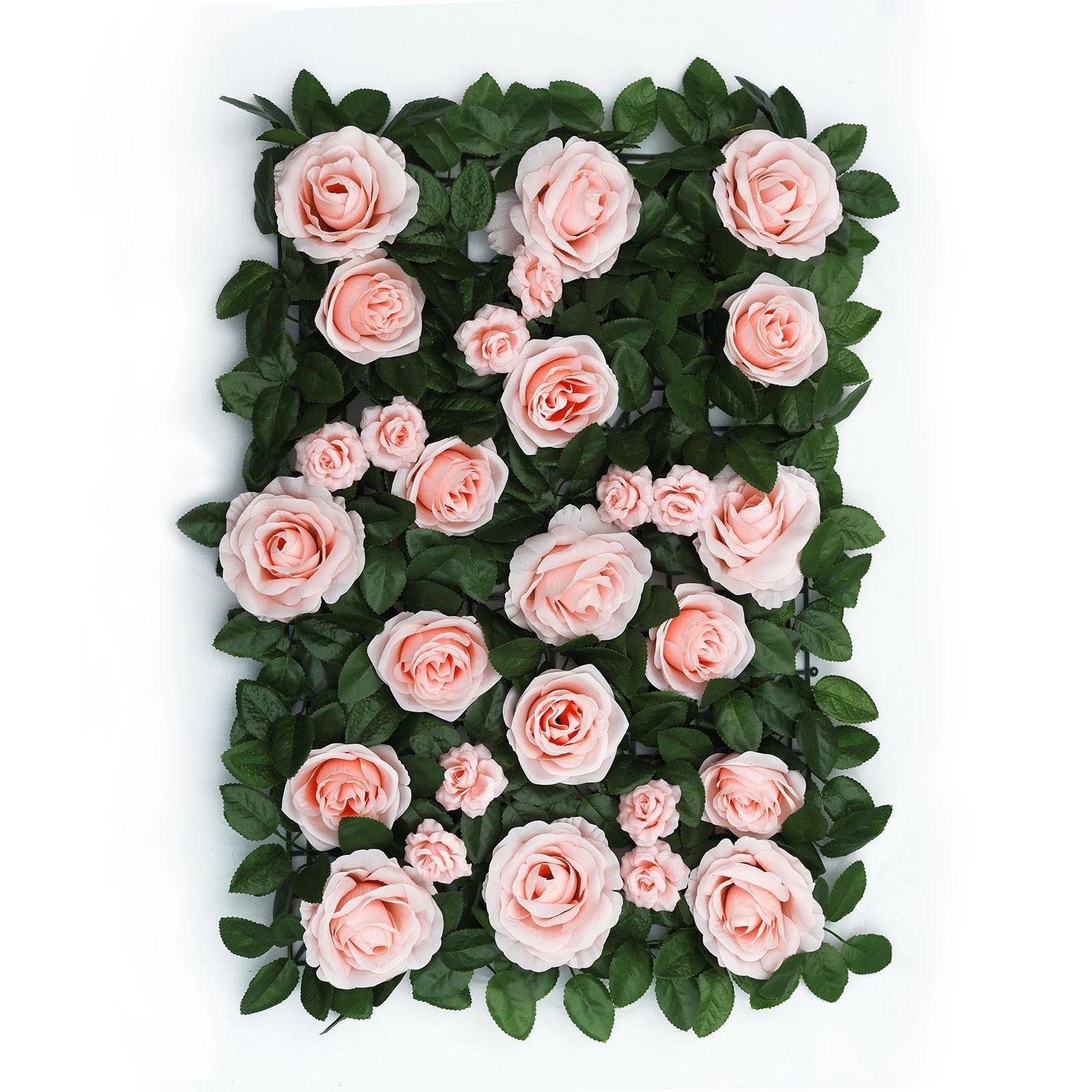 4 Pack 12 Sq ft. Easy-Install Blush Silk Rose Flower Mat Wall Panel Backdrop