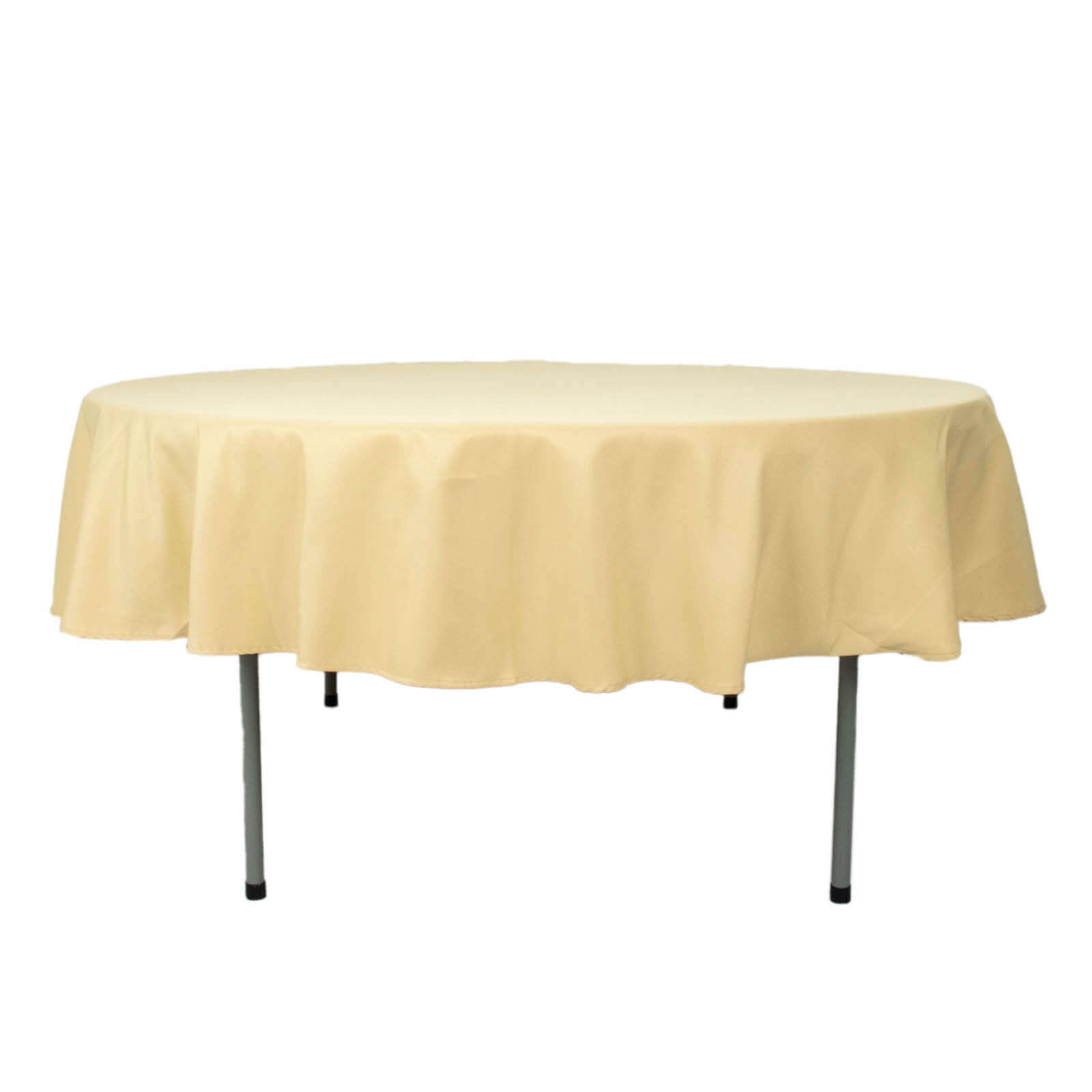 Premium Polyester 90 Round Tablecloth Champagne - Stain and Wrinkle-Resistant Design with 220GSM Thickness Table Cover