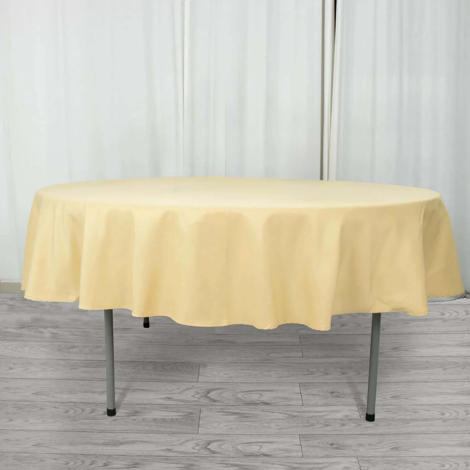 Premium Polyester 90 Round Tablecloth Champagne - Stain and Wrinkle-Resistant Design with 220GSM Thickness Table Cover