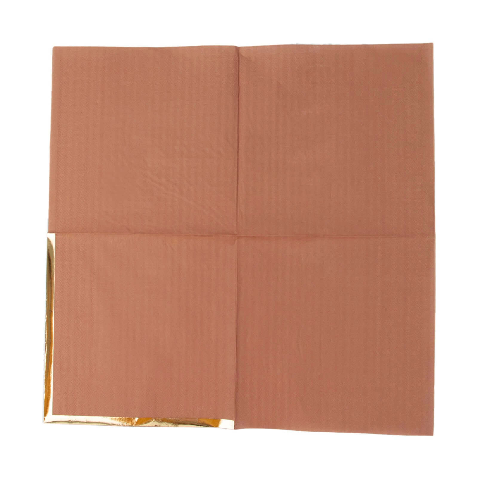 50-Pack Paper Beverage Napkins with Gold Foil Edge Terracotta (Rust) - Disposable 2 Ply Cocktail Napkins for Events 6.5x6.5