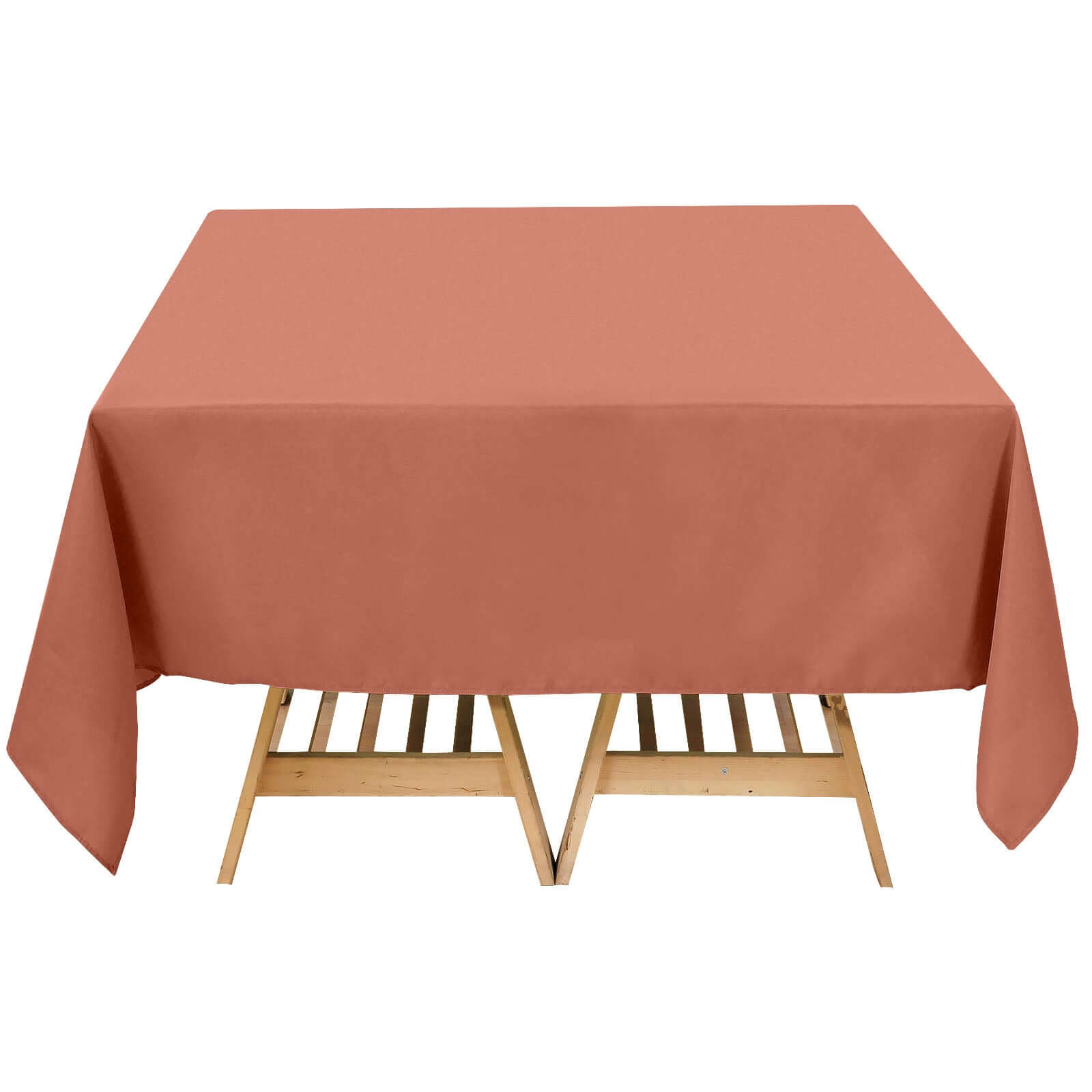 Premium Polyester Square Tablecloth 70x70 Terracotta (Rust) 220GSM Wrinkle-Resistant Table Cover