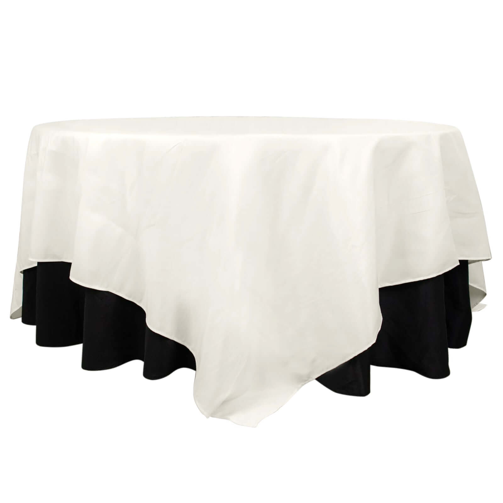 Premium Polyester Square Tablecloth 90x90 Ivory 220GSM Wrinkle-Resistant Table Cover