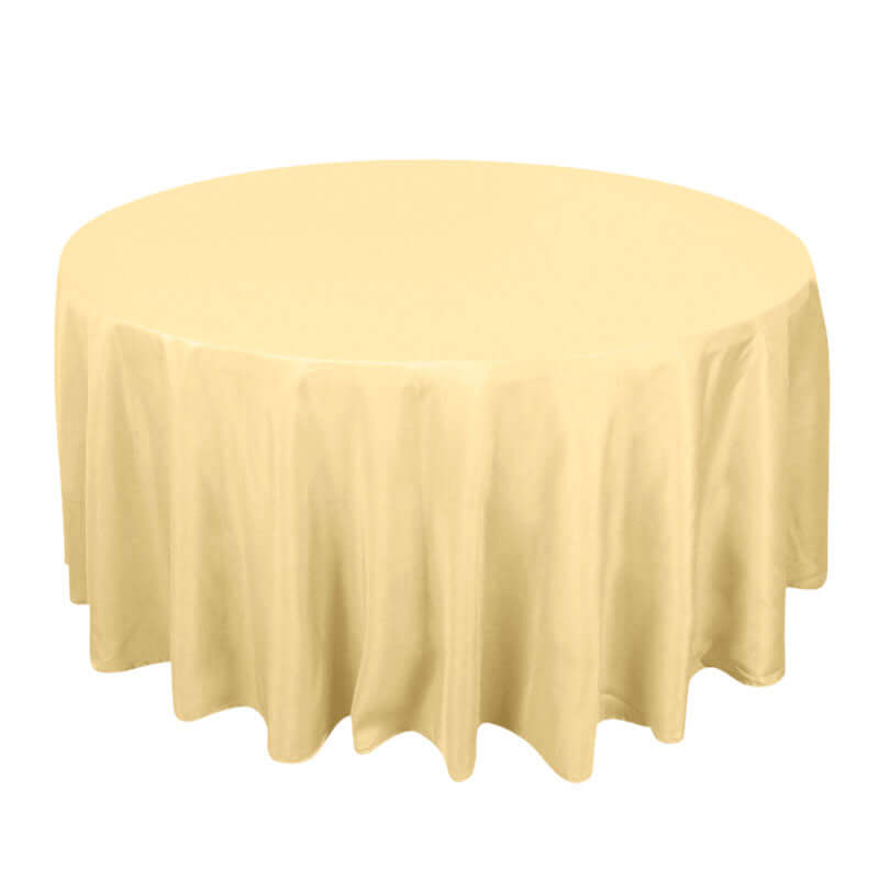 Premium Polyester 120 Round Tablecloth Champagne - Seamless 220GSM Wrinkle-Resistant Table Cover