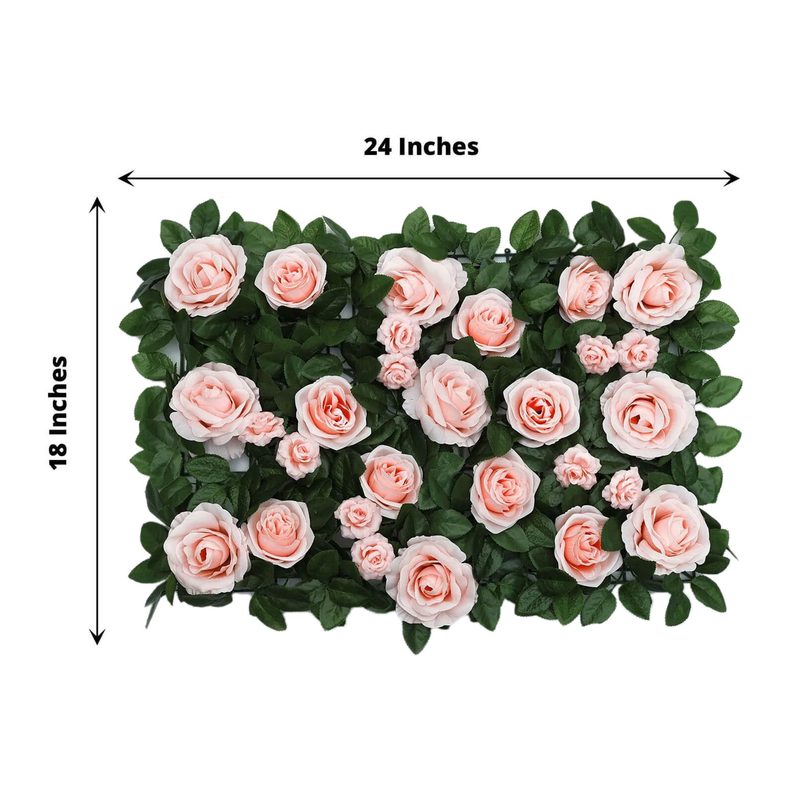 4 Pack 12 Sq ft. Easy-Install Blush Silk Rose Flower Mat Wall Panel Backdrop