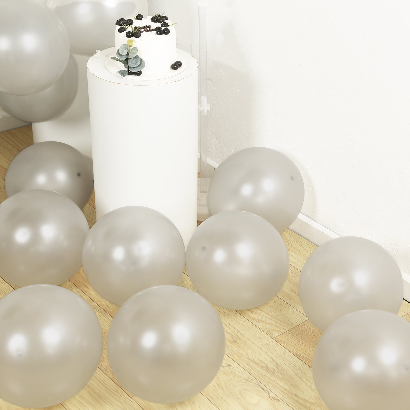 50 Pack Silver Biodegradable Balloons, 12 Thickened Extra Strong Eco-friendly Latex Helium Party Balloons