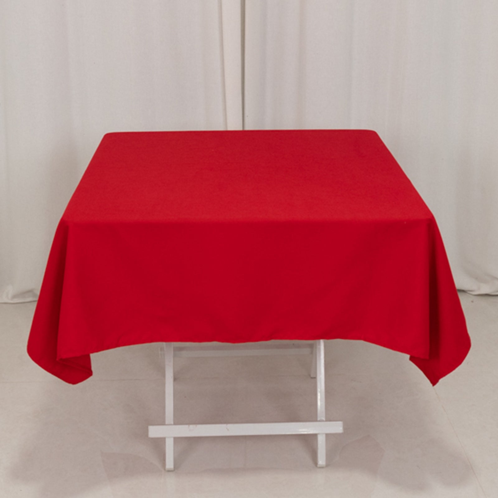 Cotton Blend 54x54 Square Tablecloth Red - Wrinkle-Resistant Table Cover