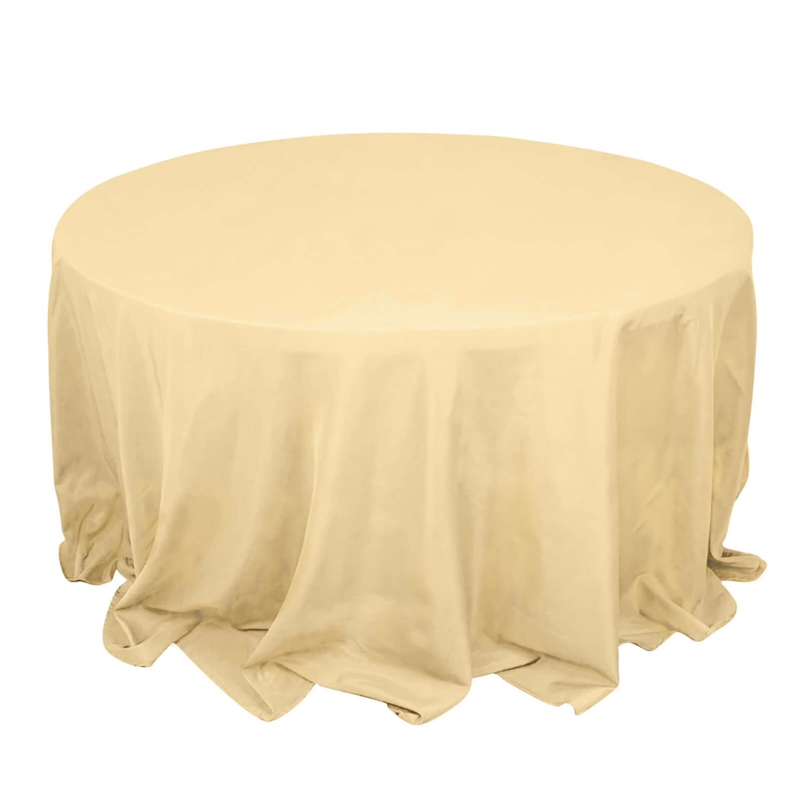 Premium Polyester 132 Round Tablecloth Champagne - Seamless 220GSM Wrinkle-Resistant Table Cover
