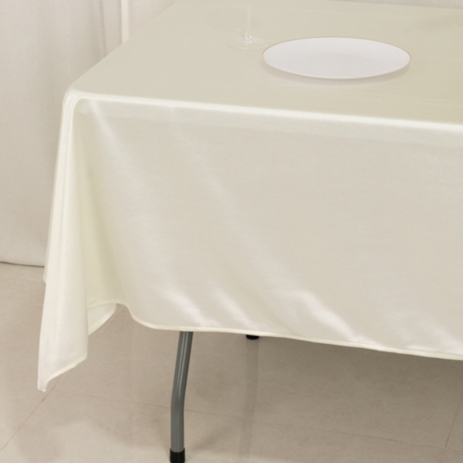 Premium Scuba Rectangular 60x102 Tablecloth Shimmering Pearl - Wrinkle Free & Stain Resistant Table Cover