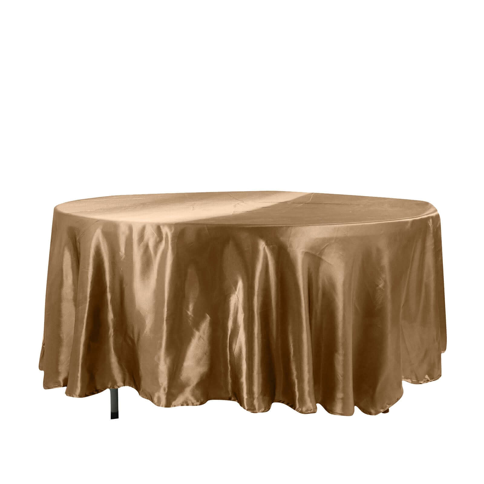 Satin 108 Round Tablecloth Taupe - Smooth and Lustrous Table Cover