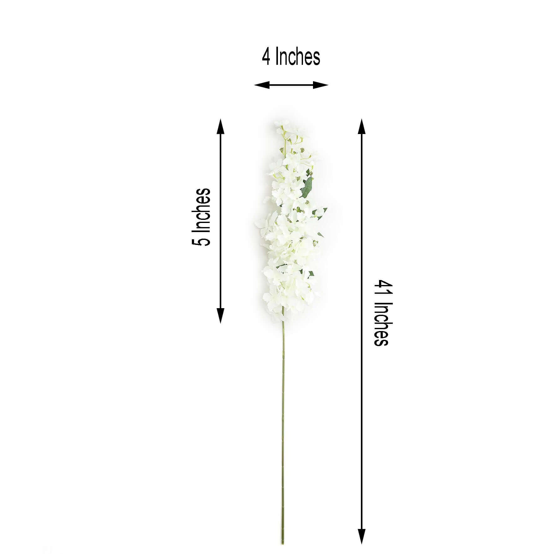 4 Stems 41 Tall White Artificial Silk Hydrangea Flower Branches