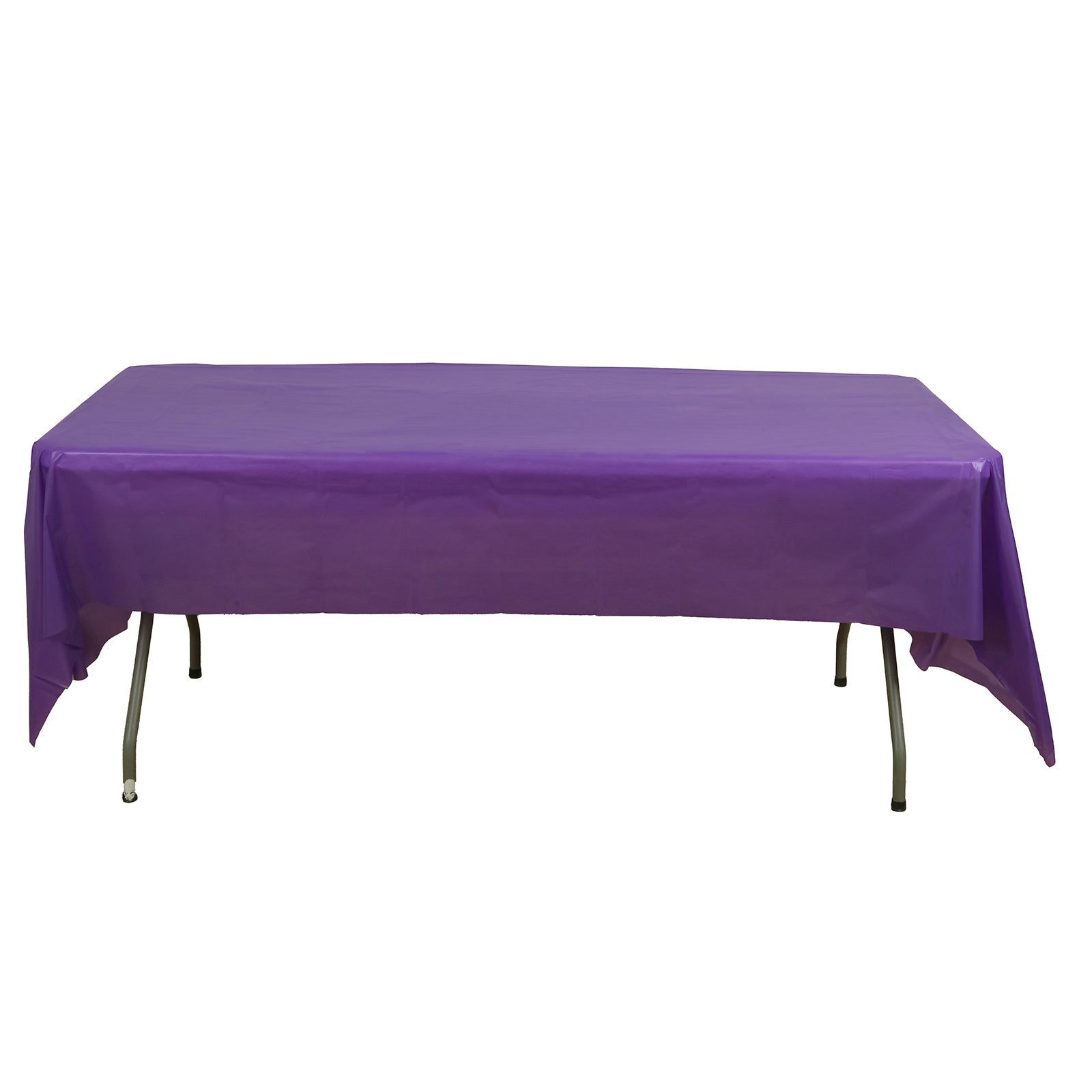 5-Pack Plastic Table Covers Purple Rectangle - Reliable PVC Disposable Covers for Gatherings 54x108