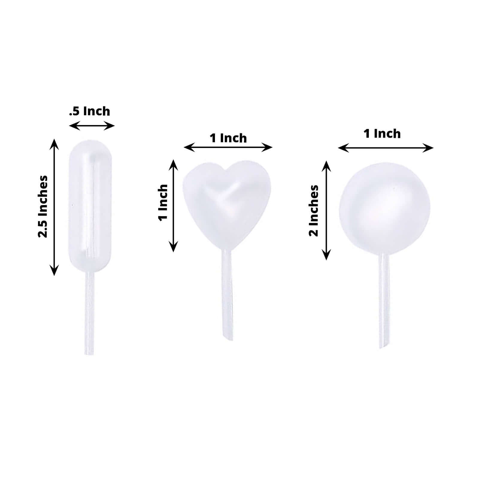 Set of 150 Plastic Dessert Topper Pipette Infusers Clear - Disposable Mini Squeeze Cupcake Liquid Injector Droppers in Heart, Cylinder & Round for Desserts & Drinks 4ml