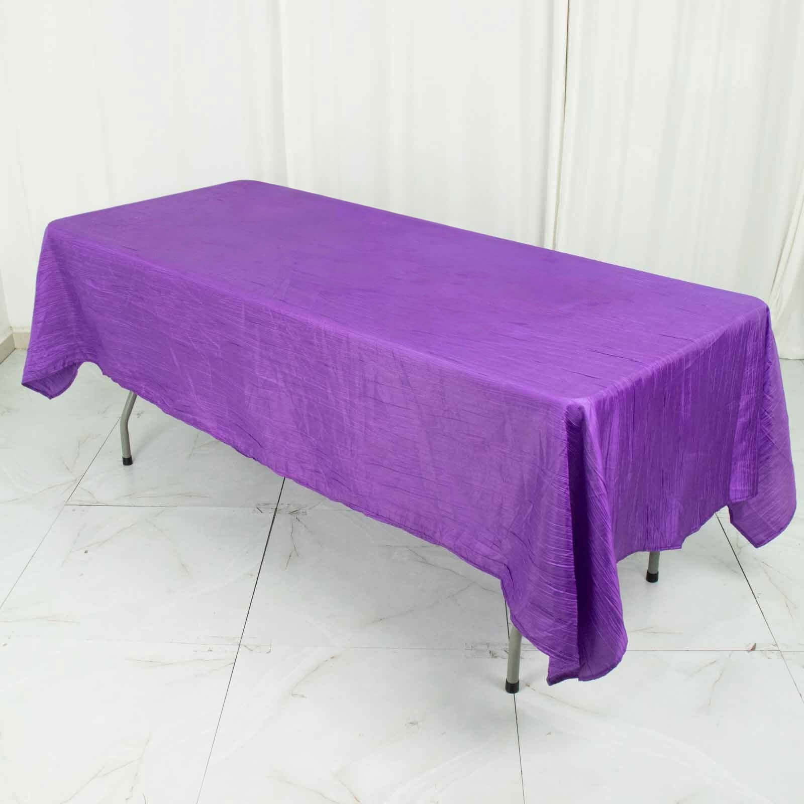 Taffeta 60x102 Rectangle Tablecloth Purple - Accordion Crinkle Table Cover