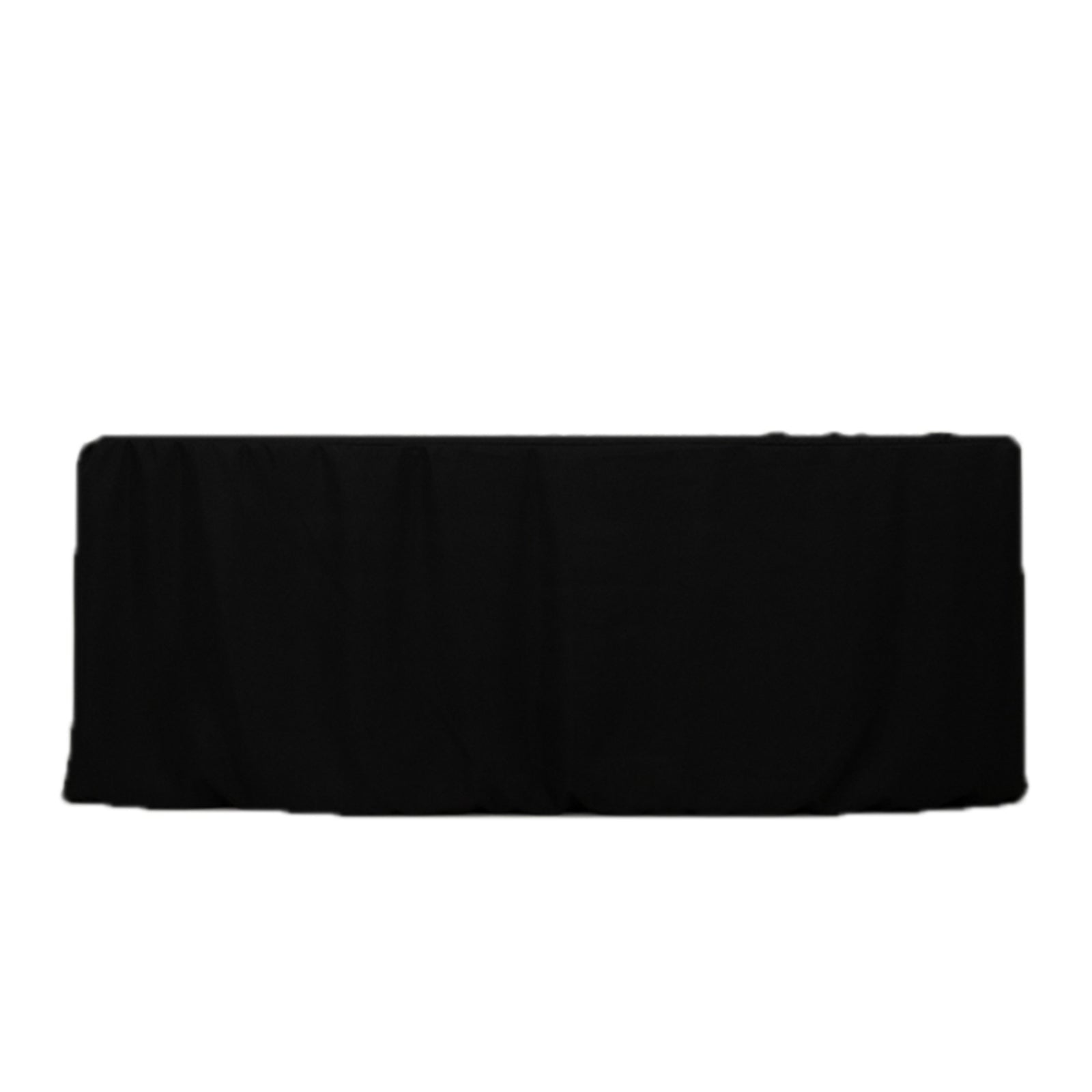 Fitted Polyester 72x30 Rectangle Tablecloth Black with Open Back Design - Easy to Maintain and Wrinkle-Resistant Table Cover