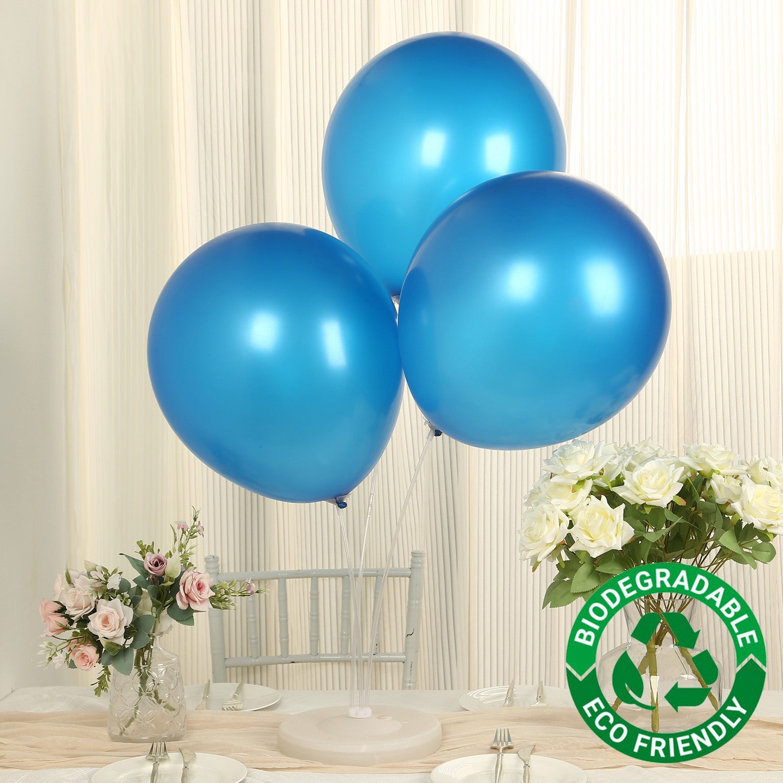 10 Pack Royal Blue Biodegradable Balloons, 18 Thickened Extra Strong Eco-friendly Latex Helium Party Balloons