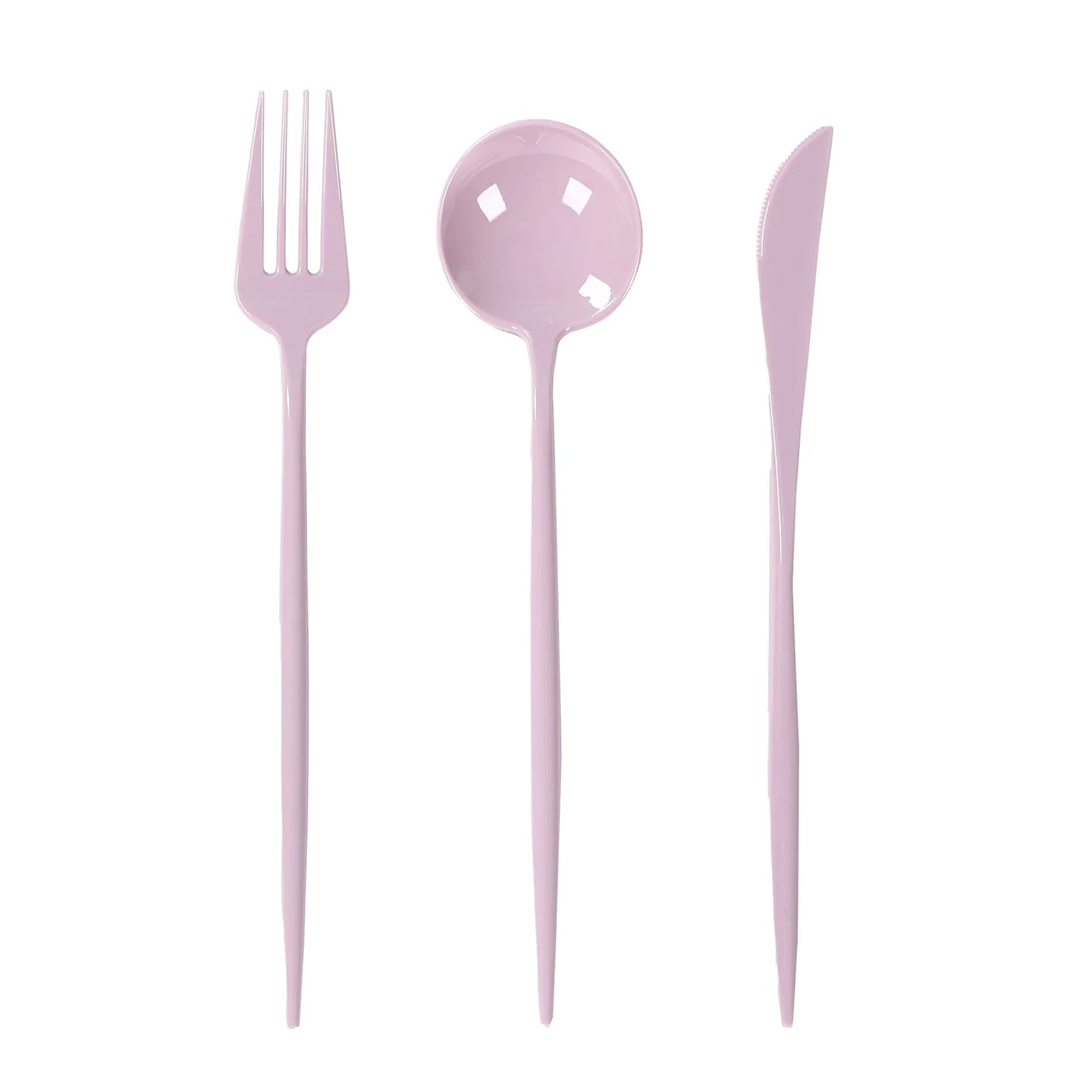 60 Pack Plastic Silverware Set, Lavender Lilac Heavy Duty Disposable Sleek Utensil Cutlery