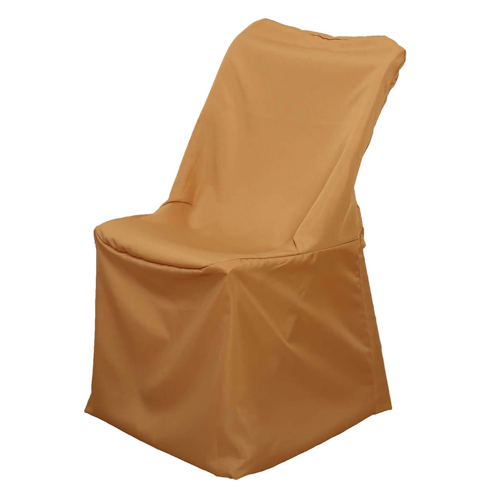 Polyester Chair Cover for Folding Lifetime Chairs Gold - Reusable Durable Slip-On Cover