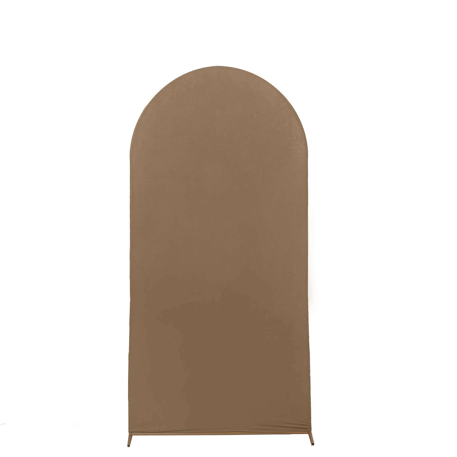 6ft Matte Taupe Spandex Fitted Chiara Backdrop Stand Cover For Round Top Wedding Arch