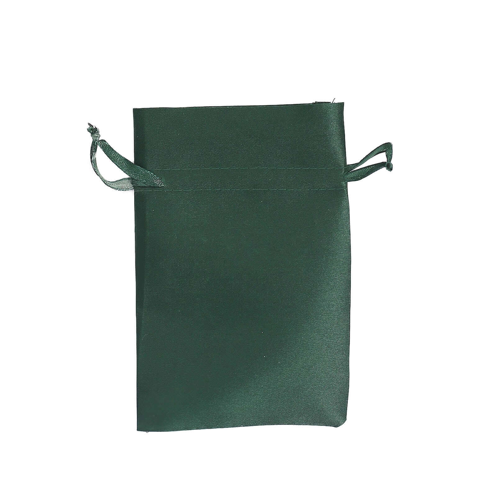 12 Pack 4x6 Hunter Emerald Green Satin Wedding Party Favor Bags, Drawstring Pouch Gift Bags