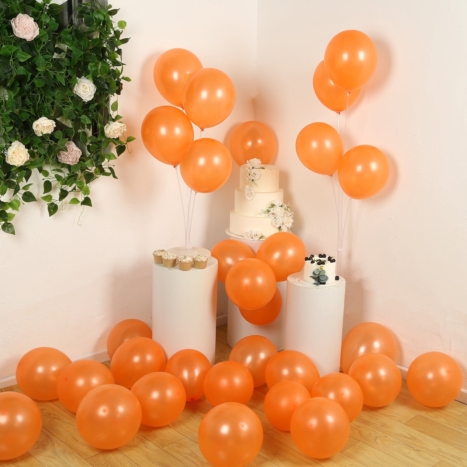 50 Pack Orange Biodegradable Balloons, 12 Thickened Extra Strong Eco-friendly Latex Helium Party Balloons