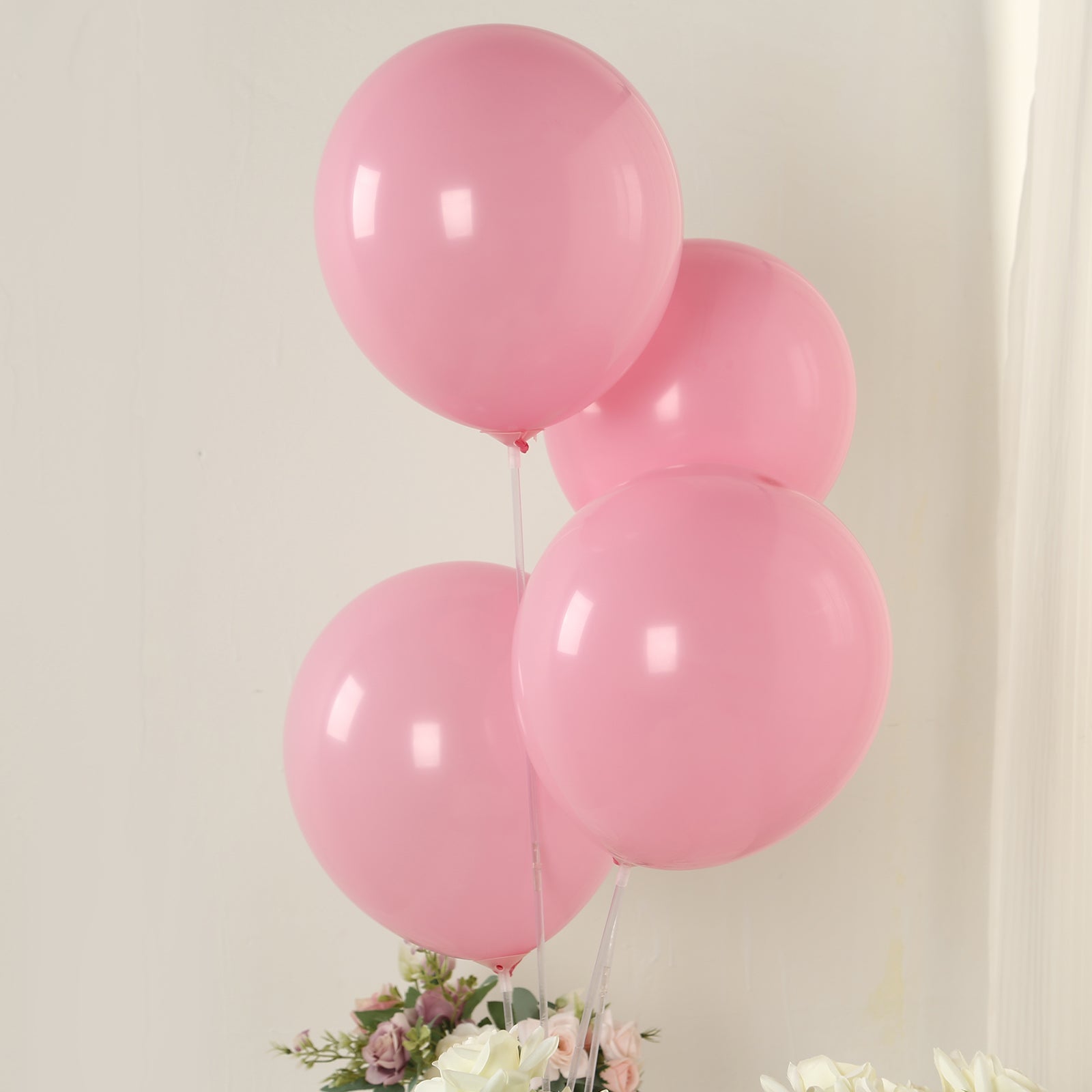 50 Pack Matte Pastel Pink Biodegradable Balloons 12, Round Eco-friendly Thick Latex Party Balloons