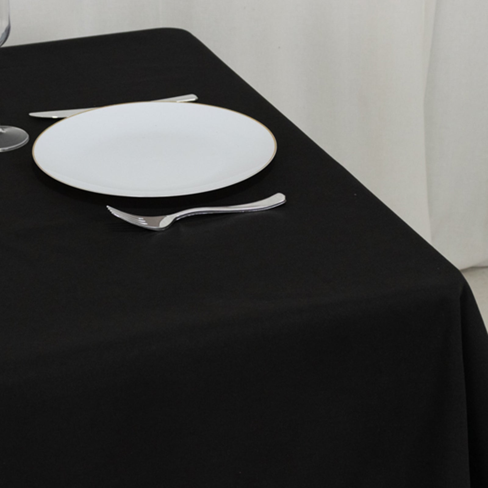 Cotton Blend 54x54 Table Overlay Square Tablecloth Black - Wrinkle-Resistant Finish for Modern Table Settings