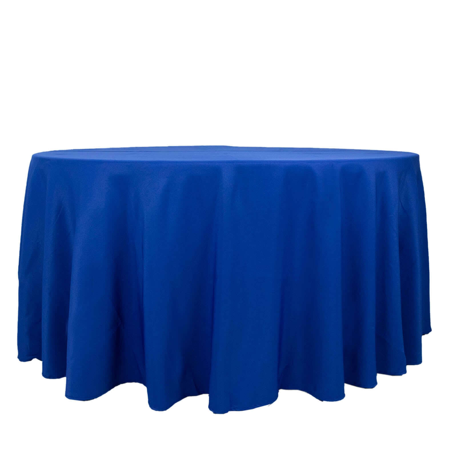 Premium Polyester 120 Round Tablecloth Royal Blue - Seamless 220GSM Wrinkle-Resistant Table Cover