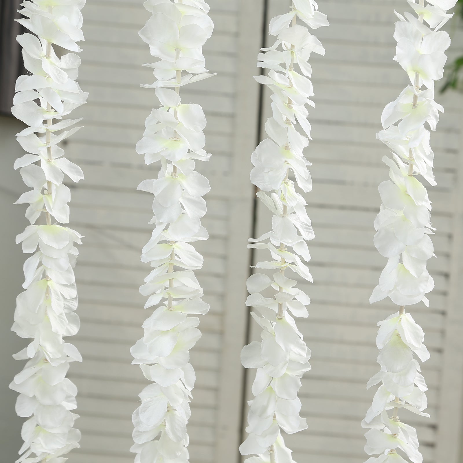 10 Pack White Artificial Wisteria Vines Flower Garlands, Hanging Silk Flowers Wedding Arch Garden Wall Decor - 6.5ft