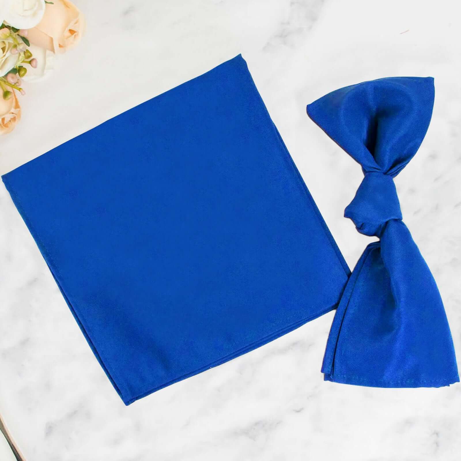 5 Pack Premium Polyester 20x20 Napkins Royal Blue - Wrinkle-Resistant & Durable Dinner Napkins