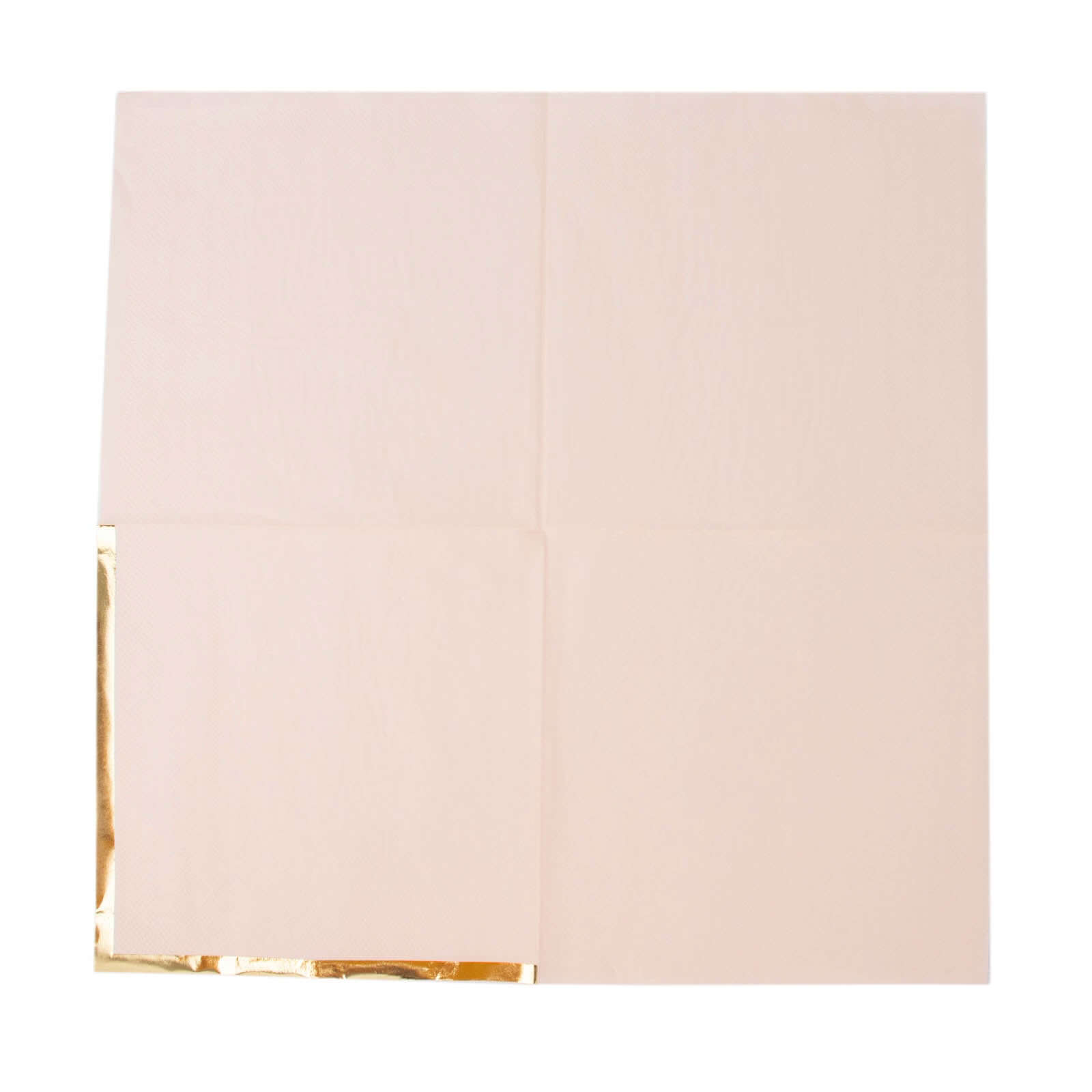 50-Pack Paper Beverage Napkins with Gold Foil Edge Blush - Disposable 2 Ply Cocktail Napkins for Events 6.5x6.5