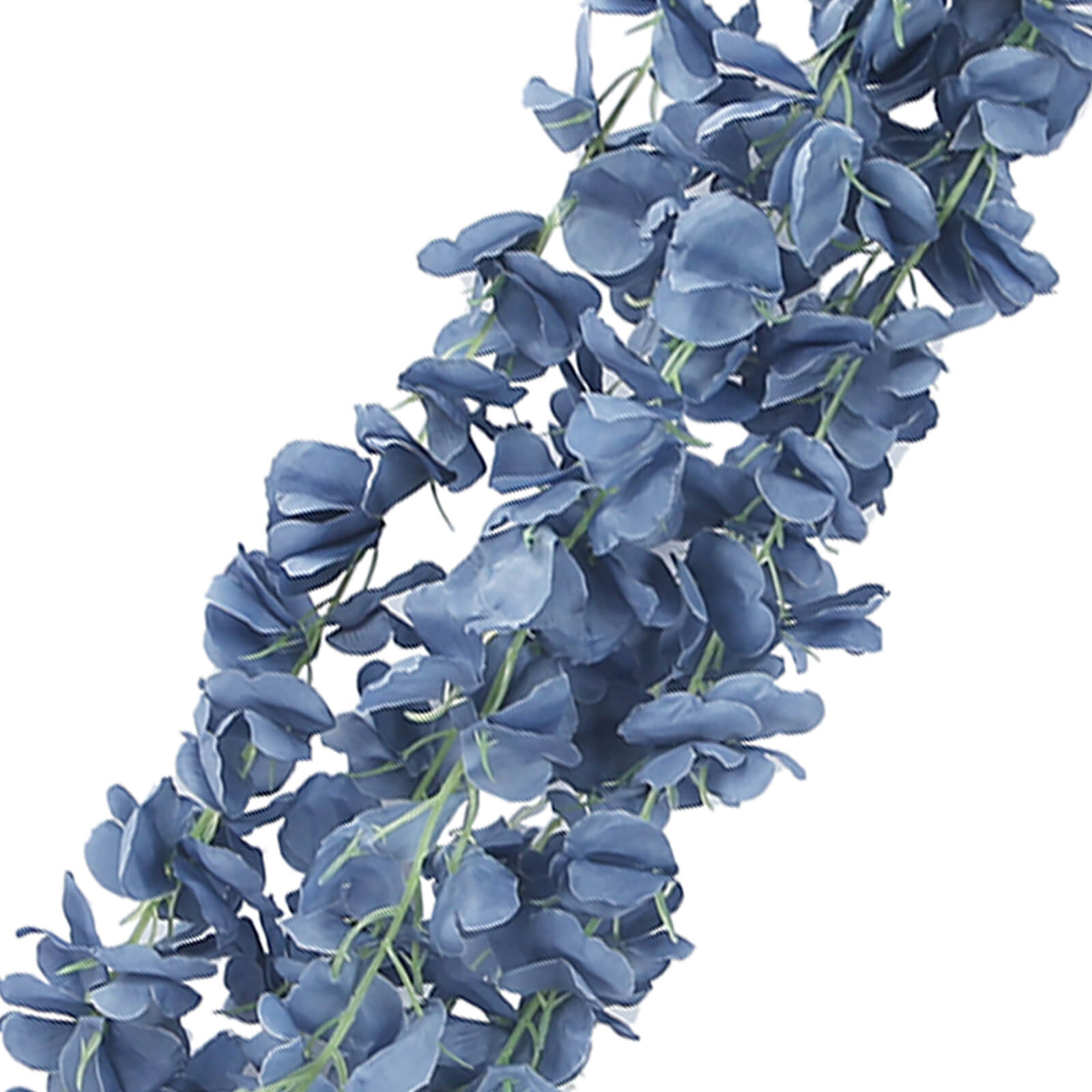 42 Silk Hanging Wisteria Flower Garland Vines in Dusty Blue, Elaborated 5 Full Strands in 1 Bush