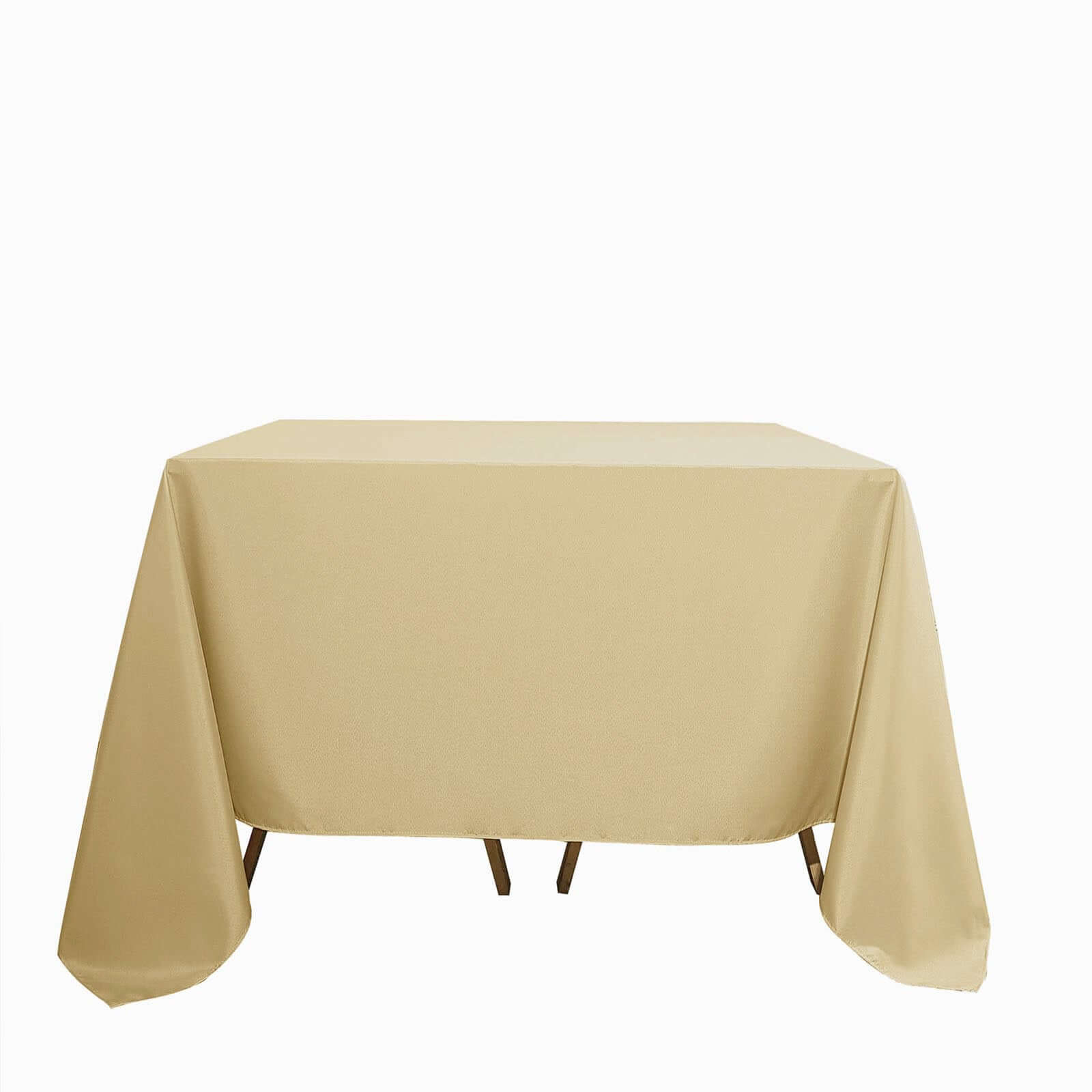 Polyester Square 90x90 Tablecloth Champagne - Wrinkle-Resistant & Durable Table Cover