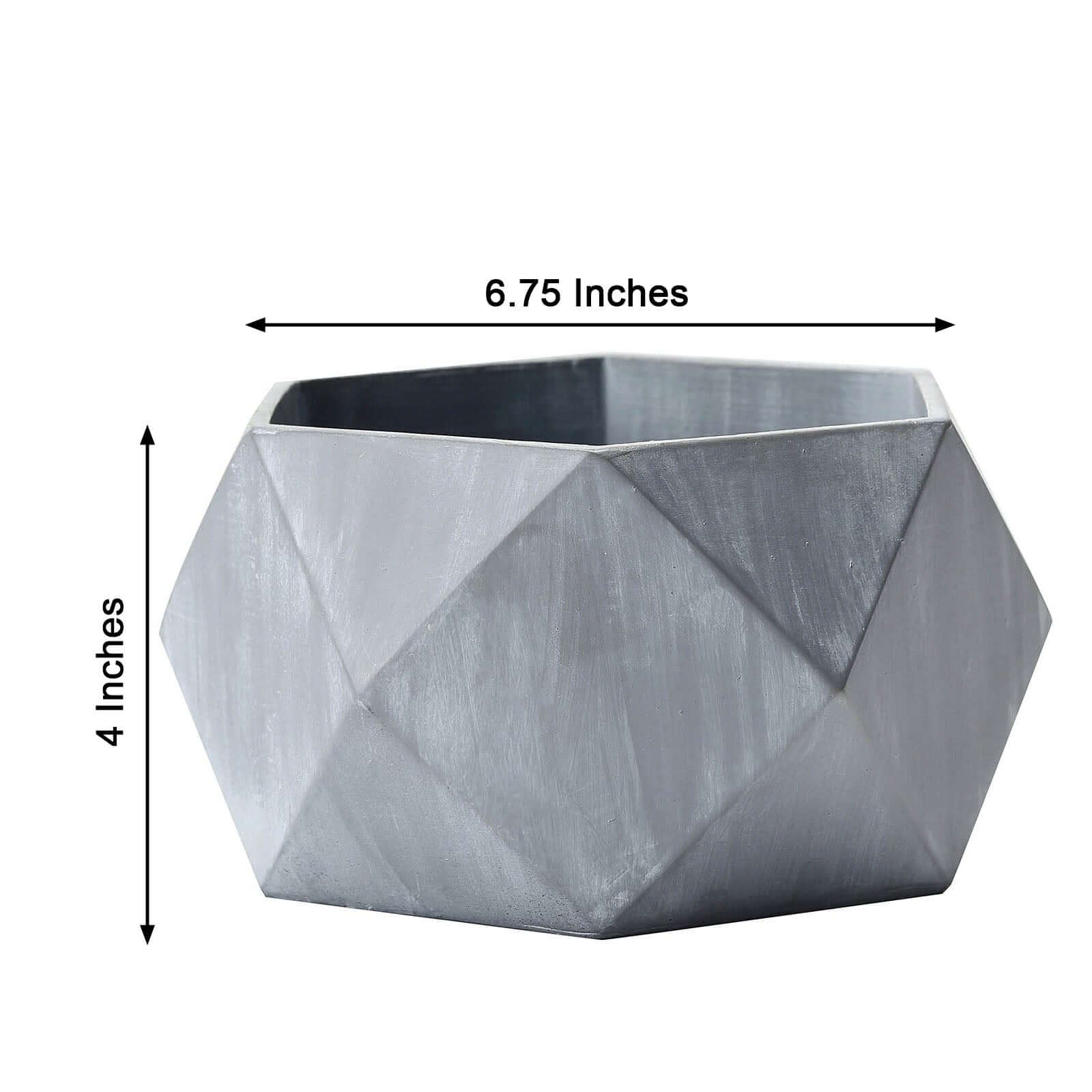 Geometric Planter Mini Cement Design Gray Finish - Concrete Succulent Flower Pot 7