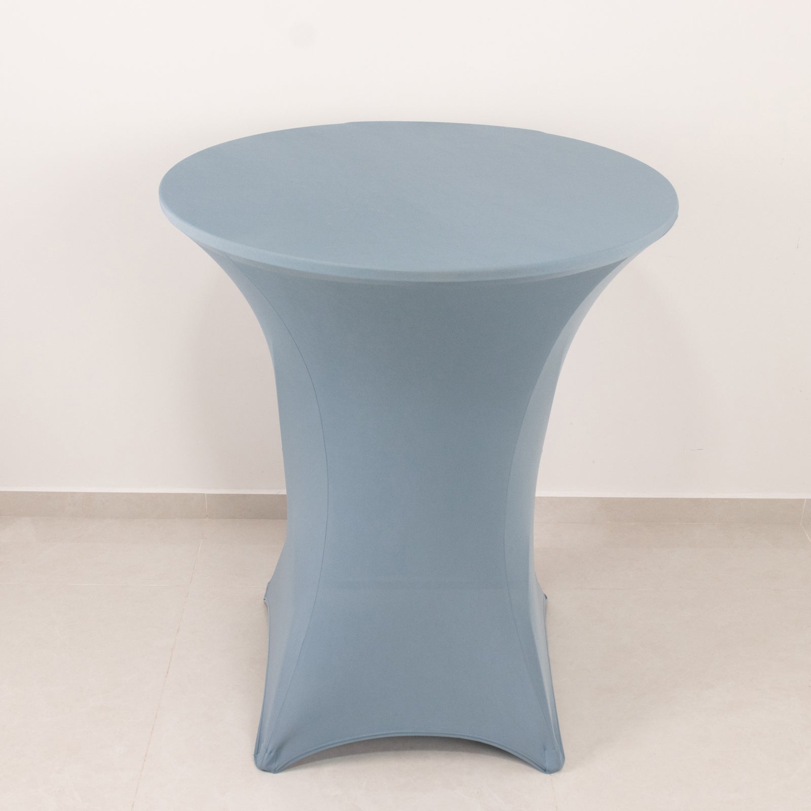 Spandex 33-36 Round Cocktail Table Cover Dusty Blue - Easy to Maintain Stretch Fitted Highboy Tablecloth