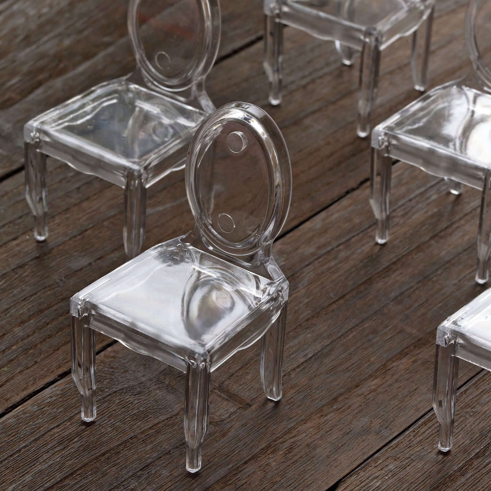 12 Pack 4 Clear Plastic Mini Ghost Chair Party Favor Gift Holders, Candy Treat Display Stands