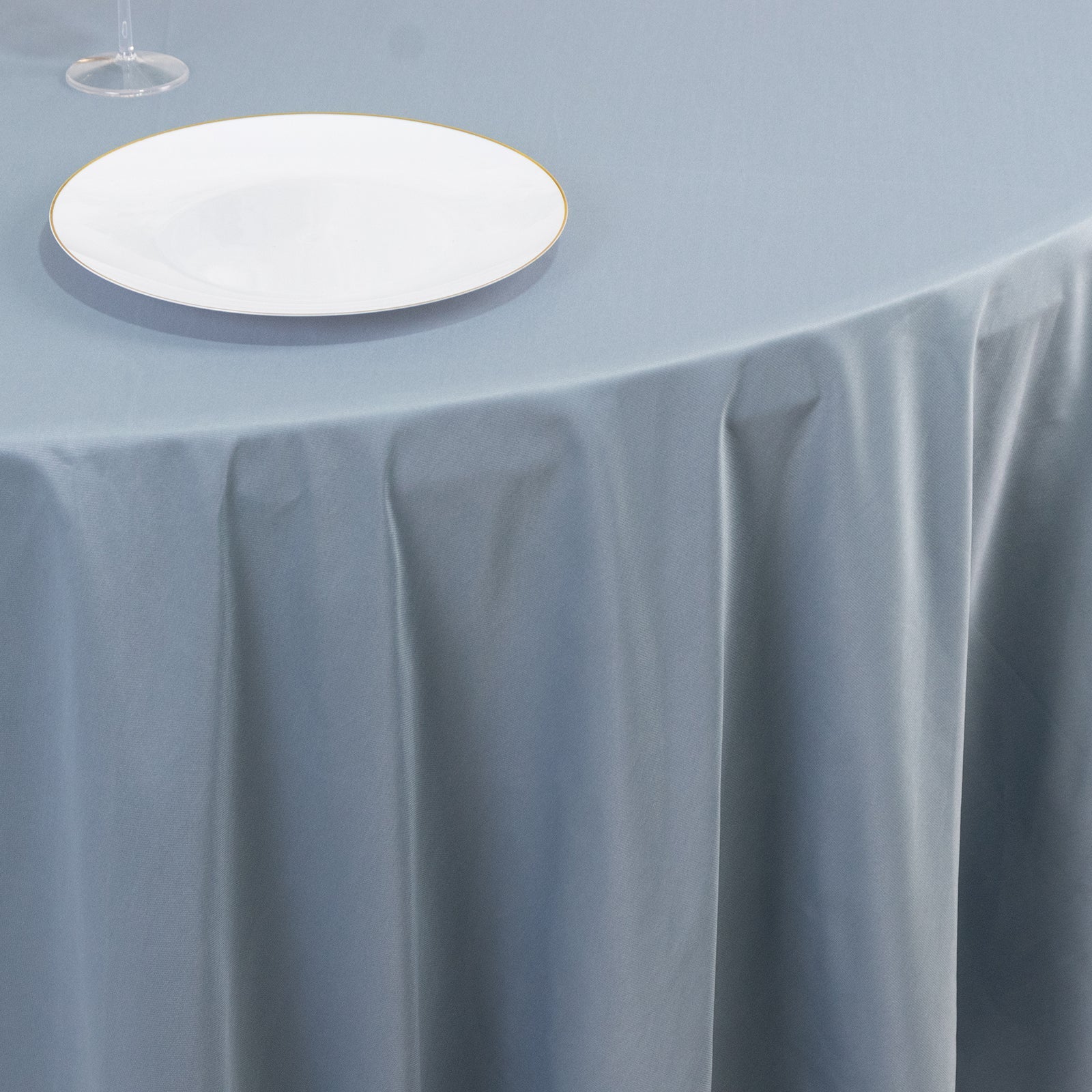 Premium Scuba Round 108 Tablecloth Dusty Blue - Wrinkle Free & Stain Resistant Table Cover