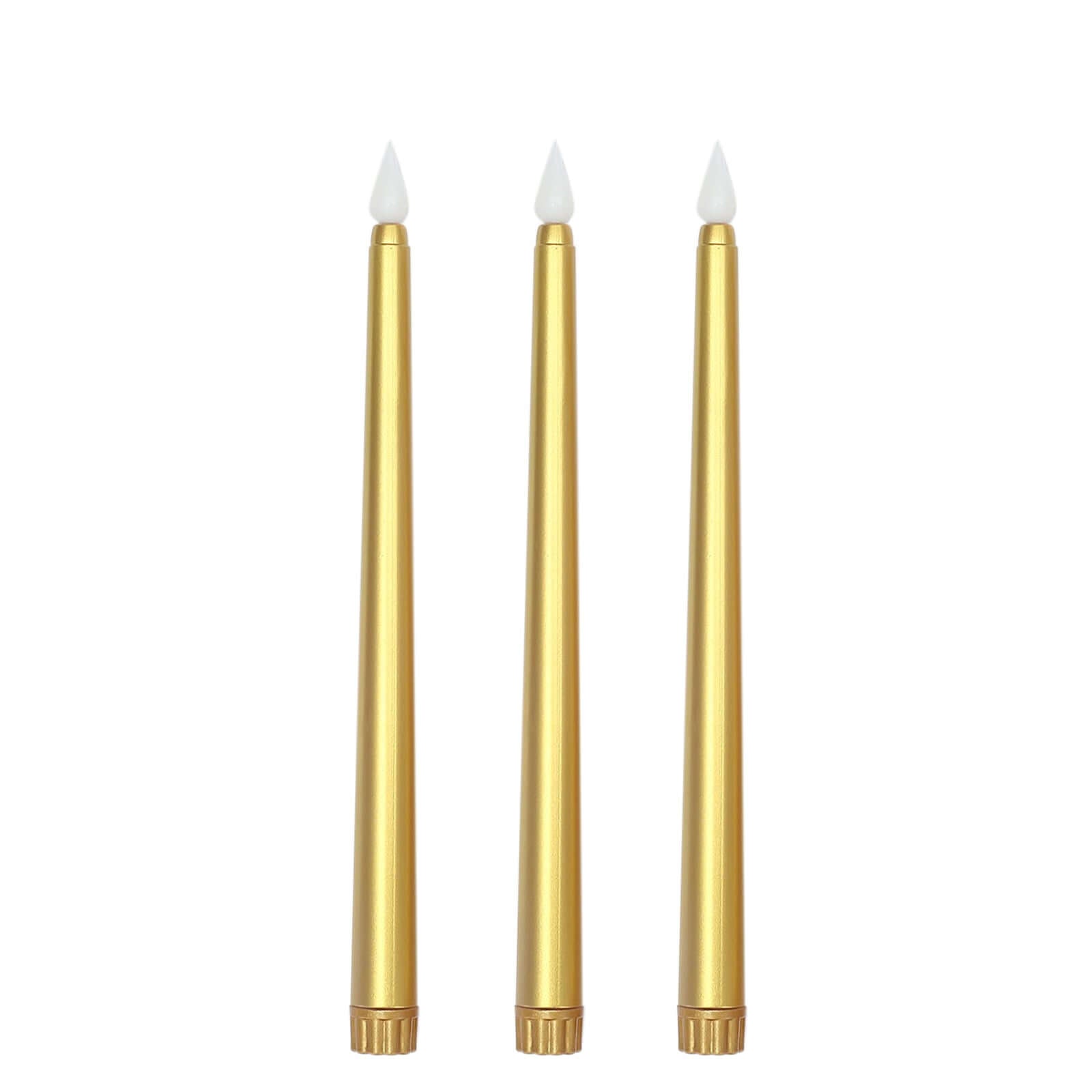 3-Pack LED Decorative Lighting Warm Flickering Gold - Flameless Taper Candles 11