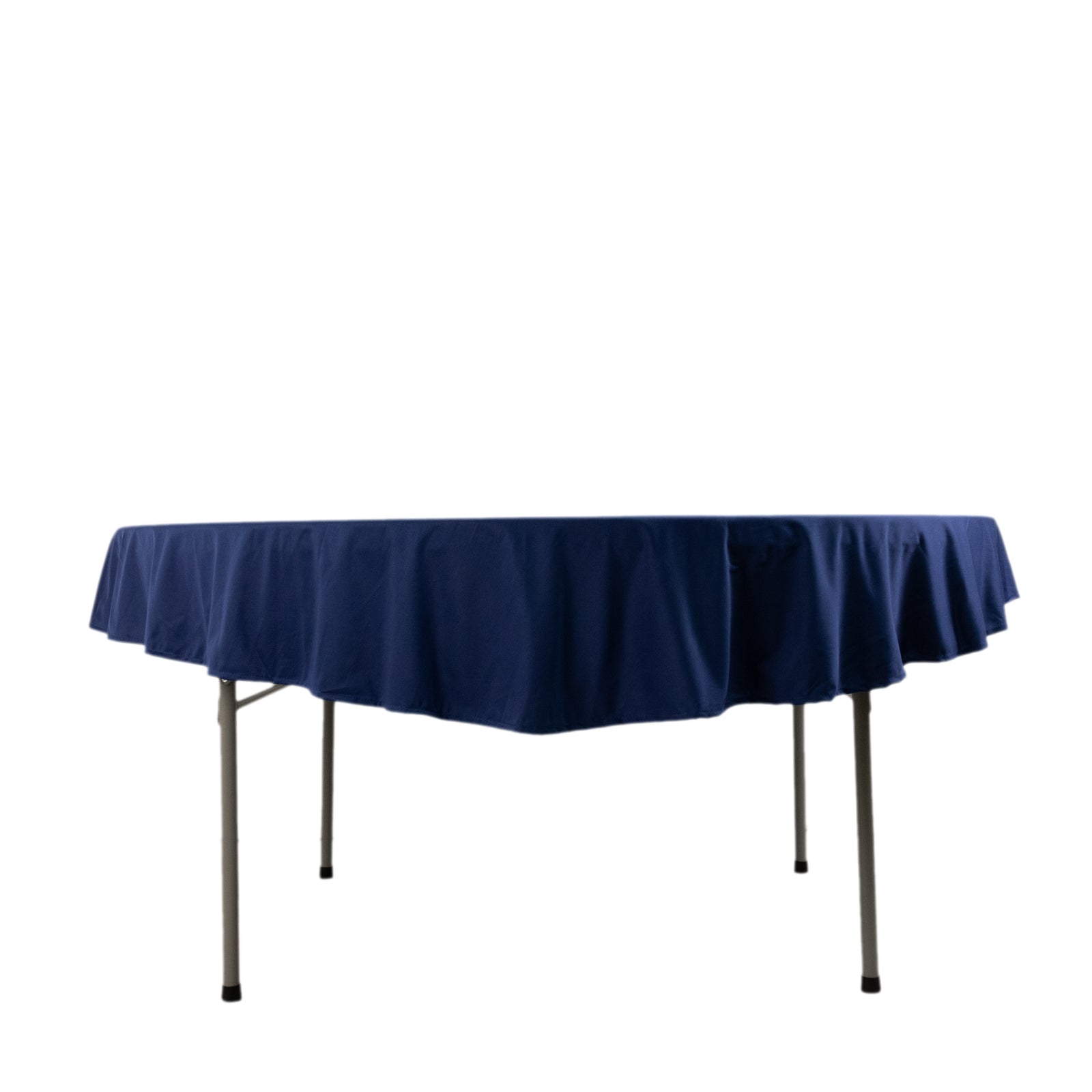 Premium Scuba Round 70 Tablecloth Navy Blue - Wrinkle Free & Stain Resistant Table Cover