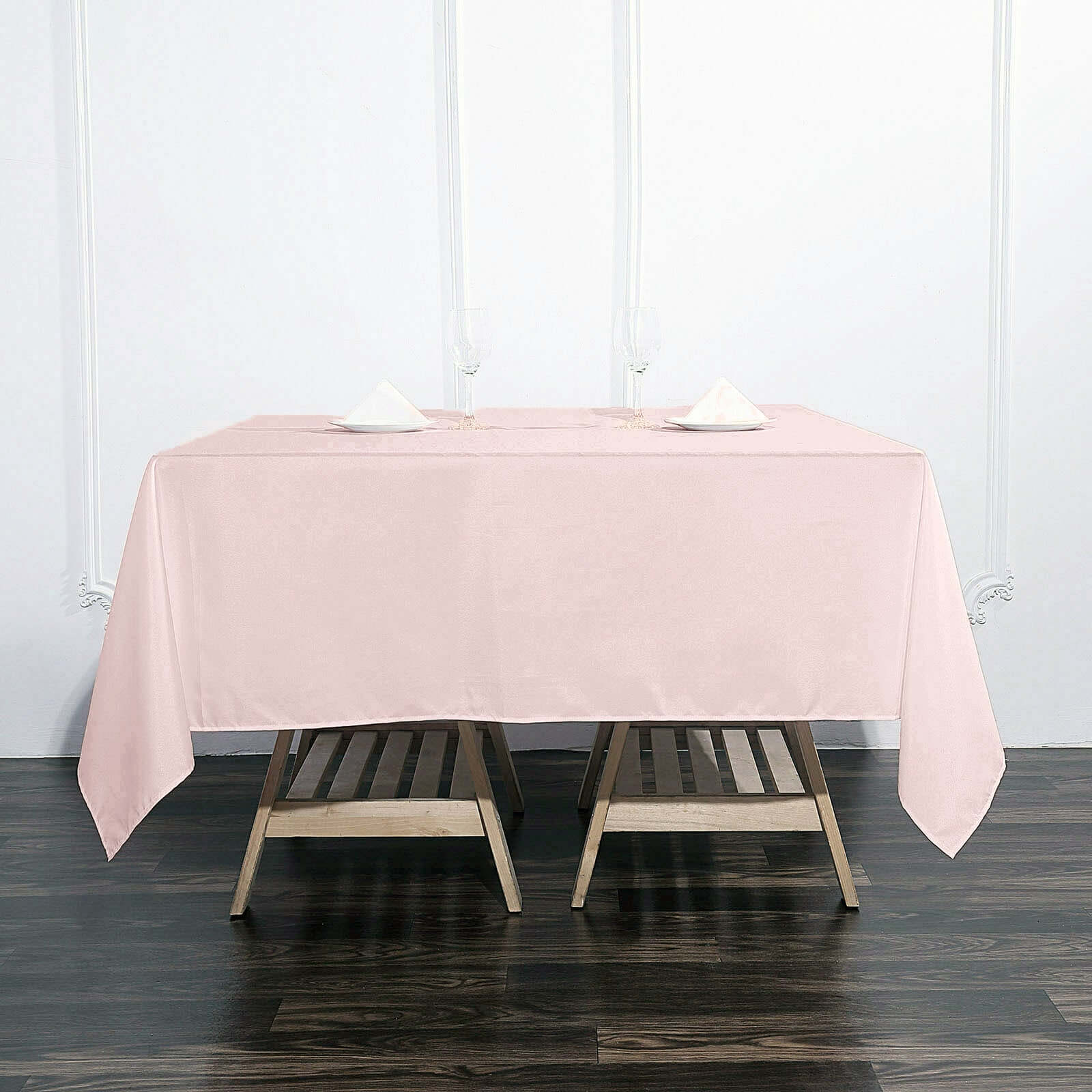 Polyester Square 70x70 Tablecloth Blush - Wrinkle-Resistant & Durable Table Cover