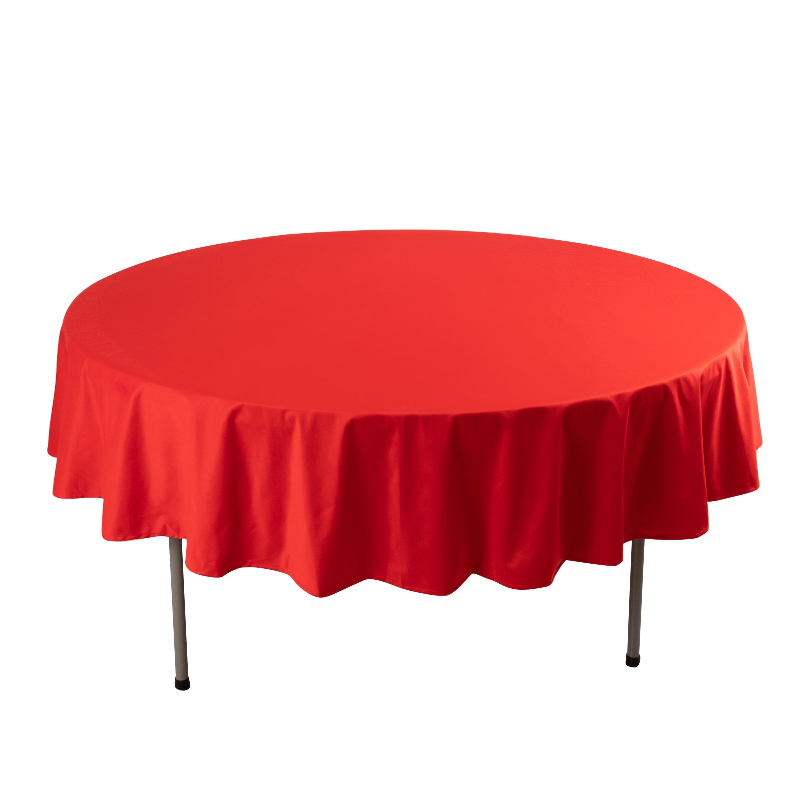 Premium Scuba Round 90 Tablecloth Red - Wrinkle Free & Stain Resistant Table Cover