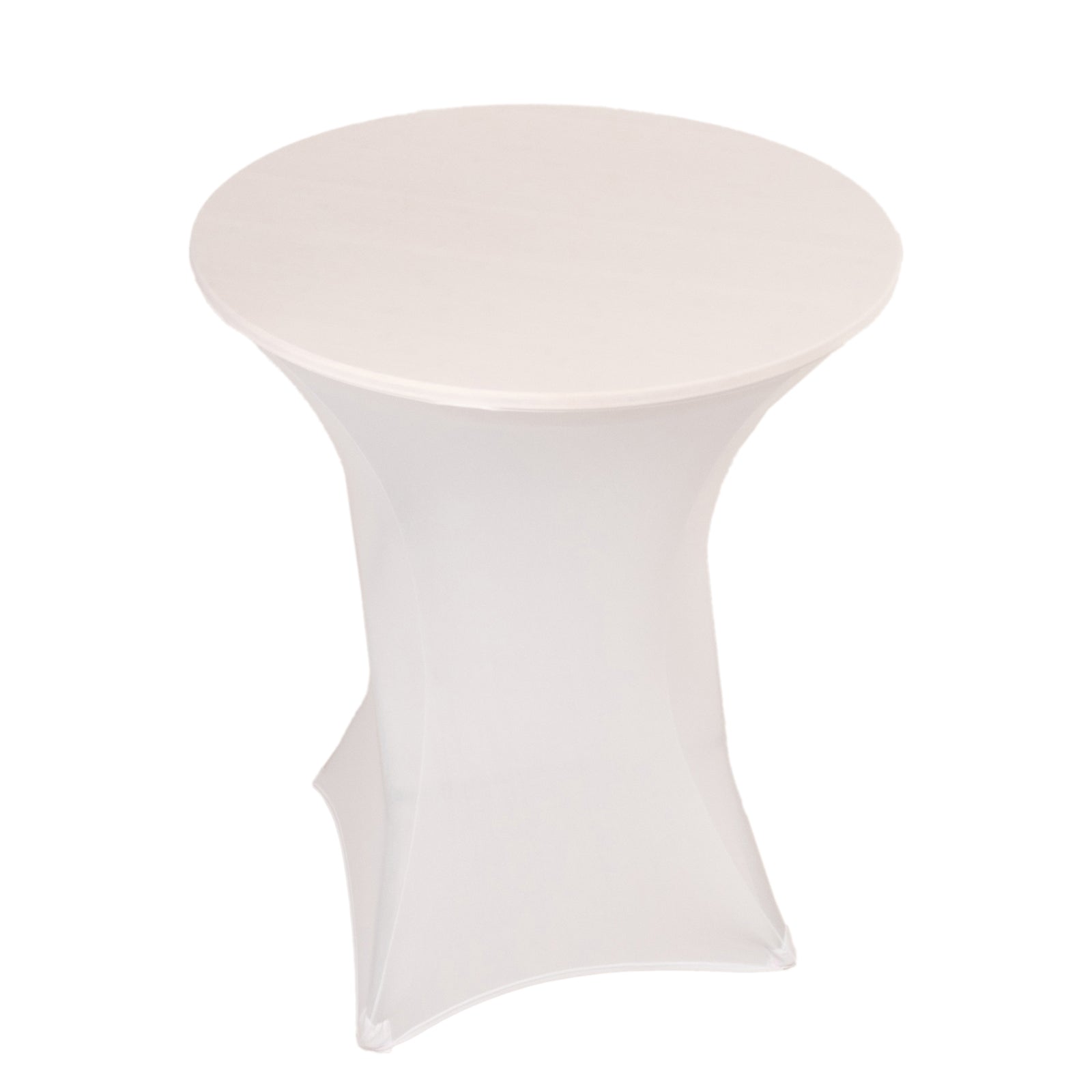 Spandex 33-36 Round Cocktail Table Cover White - Easy to Maintain Stretch Fitted Highboy Tablecloth for Events