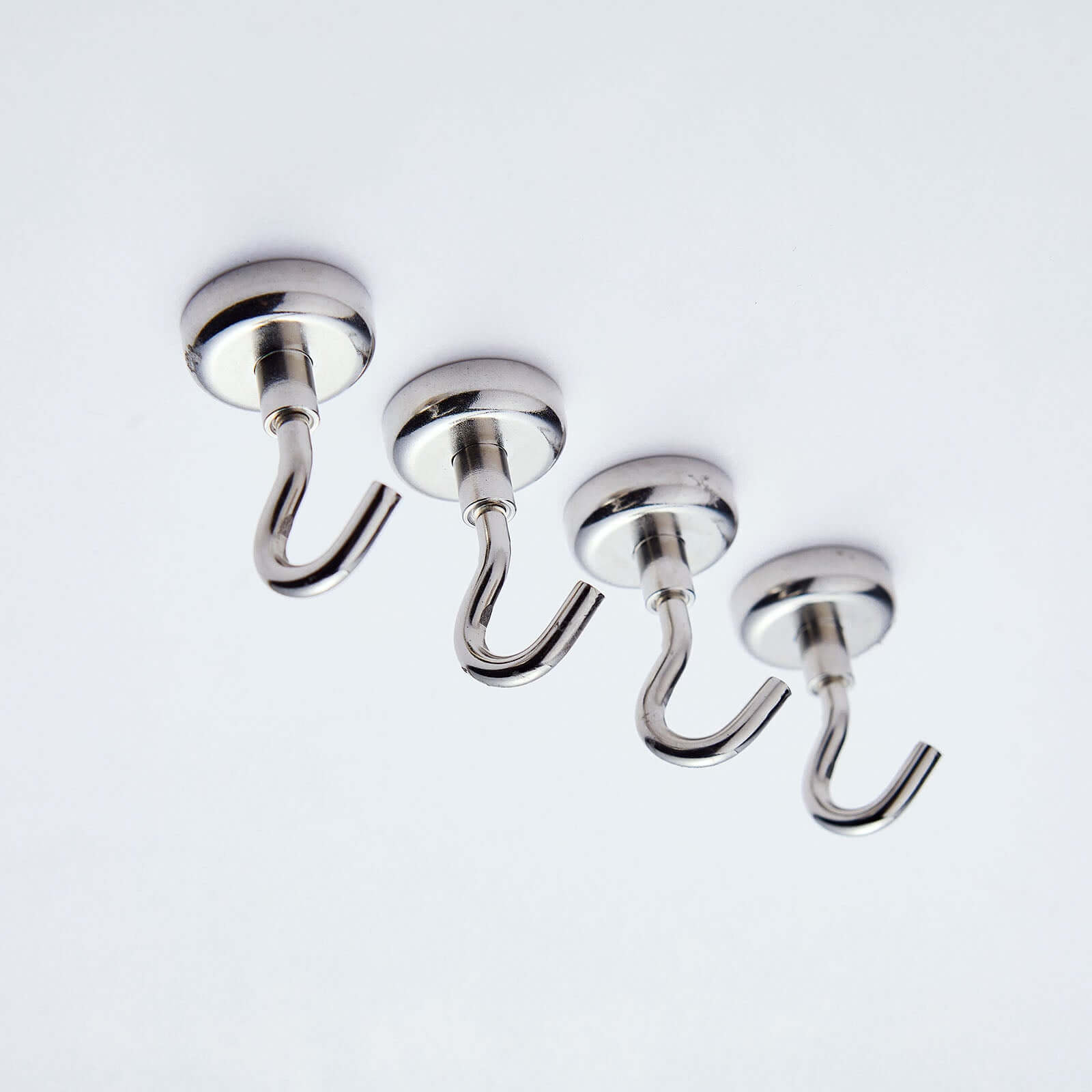 4 Pack 8Lb Capacity Silver Metal Heavy Duty Magnetic Hooks, Multipurpose Hanging Hooks