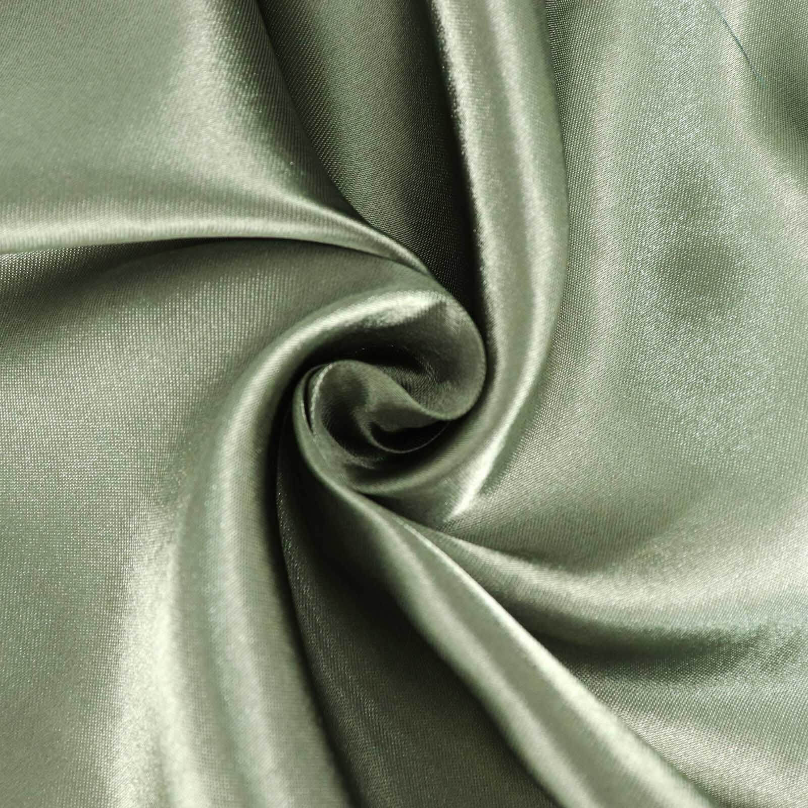 Satin 108 Round Tablecloth Dusty Sage Green - Smooth and Lustrous Table Cover