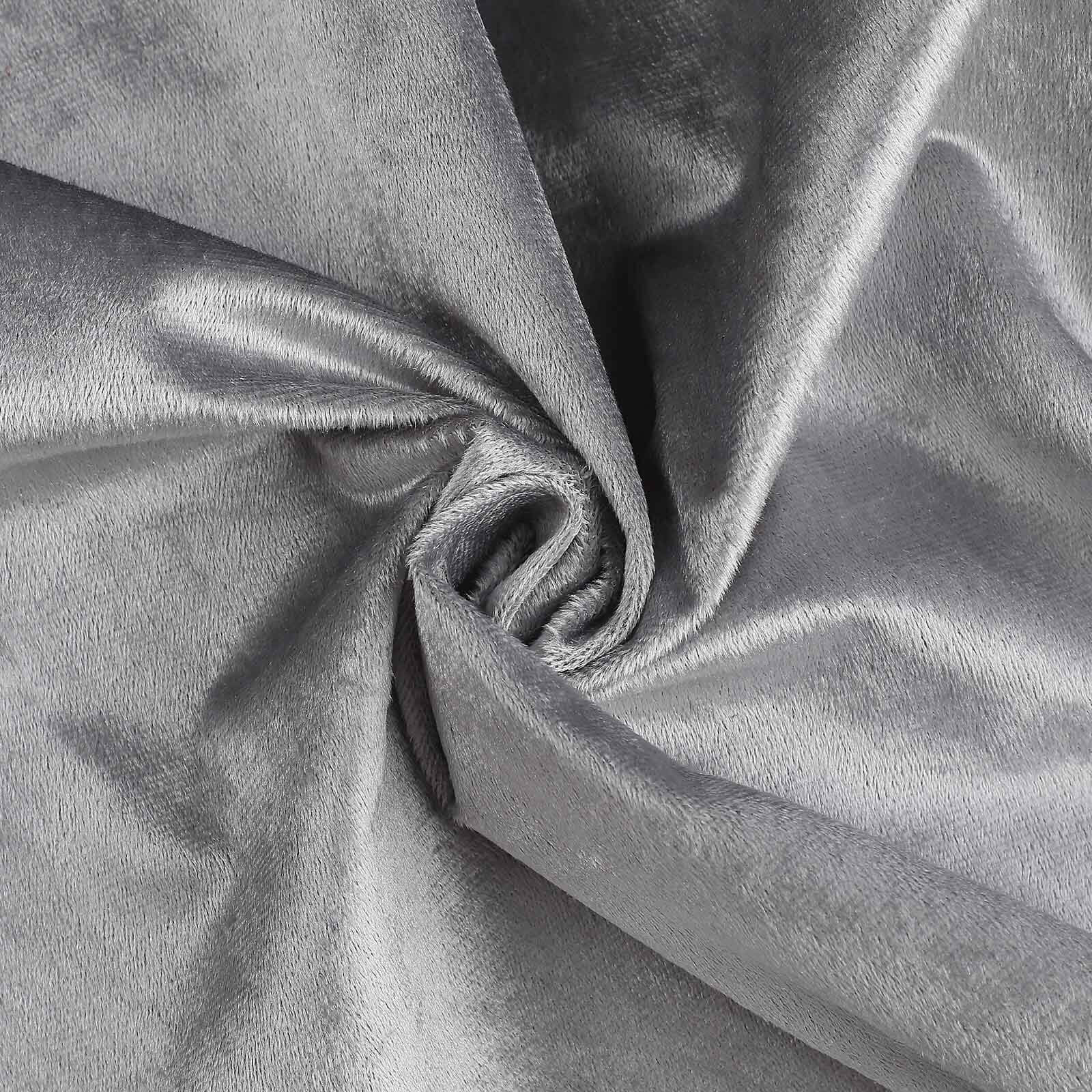 Premium Velvet 90x156 Rectangle Tablecloth Silver - Reusable Soft & Seamless Table Cover