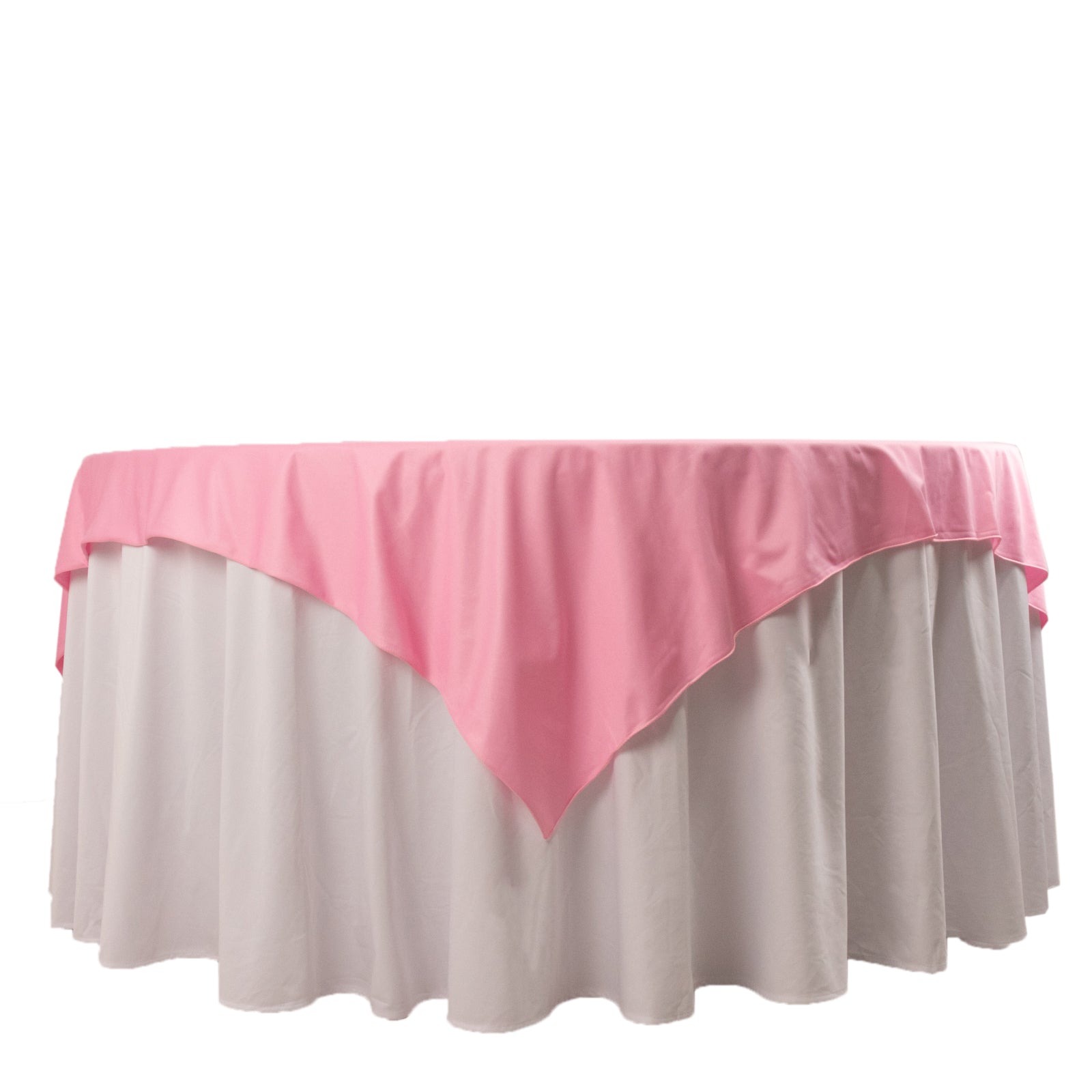 Premium Scuba 70x70 Table Overlay Square Tablecloth Pink - Wrinkle Free & Stain Resistant Table Cover