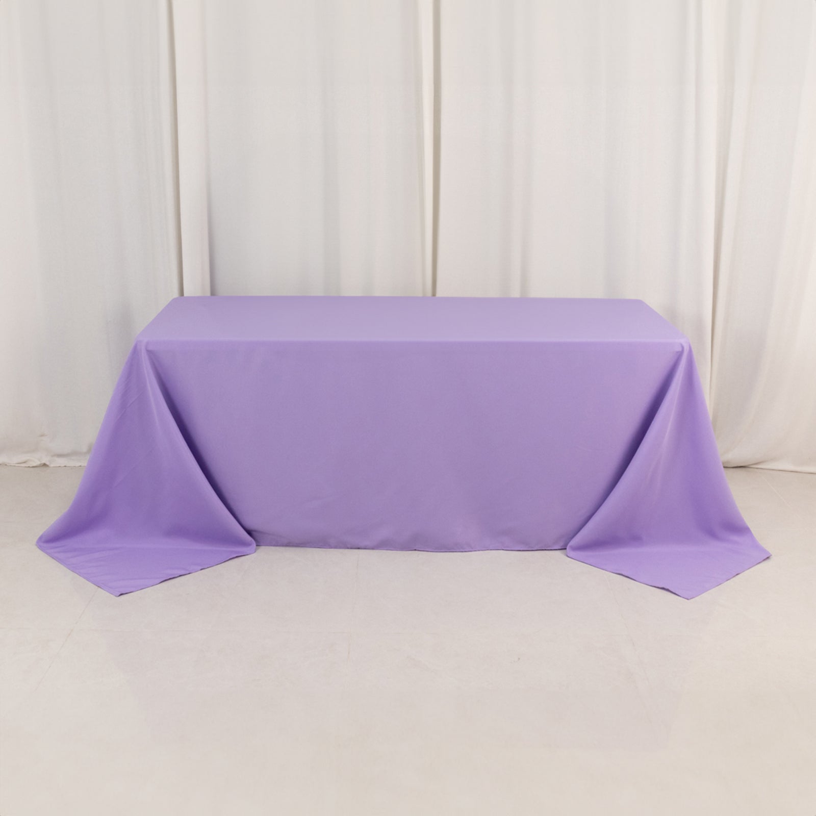 Premium Polyester 90x132 Rectangle Tablecloth Lavender Lilac - Seamless 220GSM Stain-Resistant Table Cover