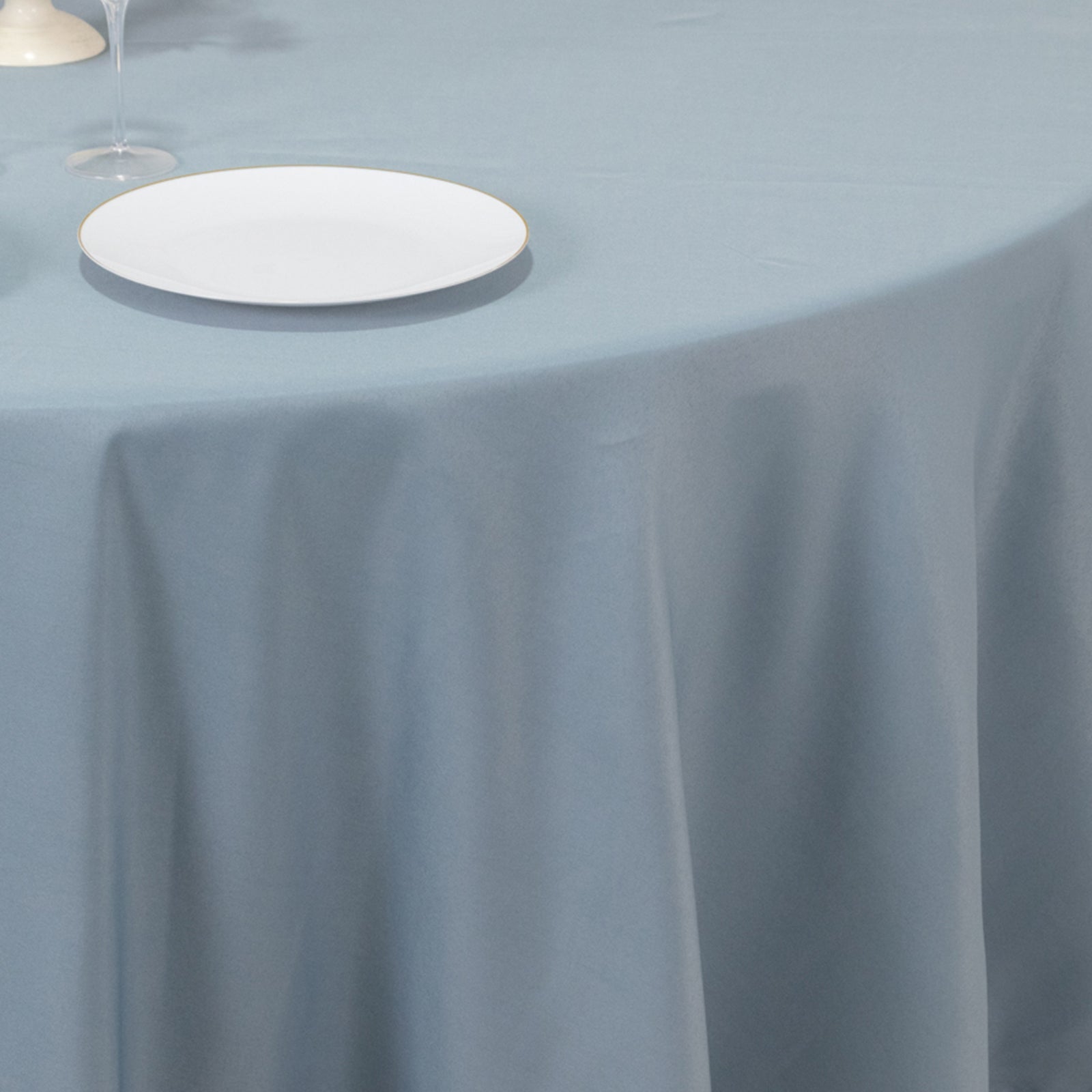 Premium Polyester 108 Round Tablecloth Dusty Blue - Wrinkle-Resistant 220GSM Table Cover