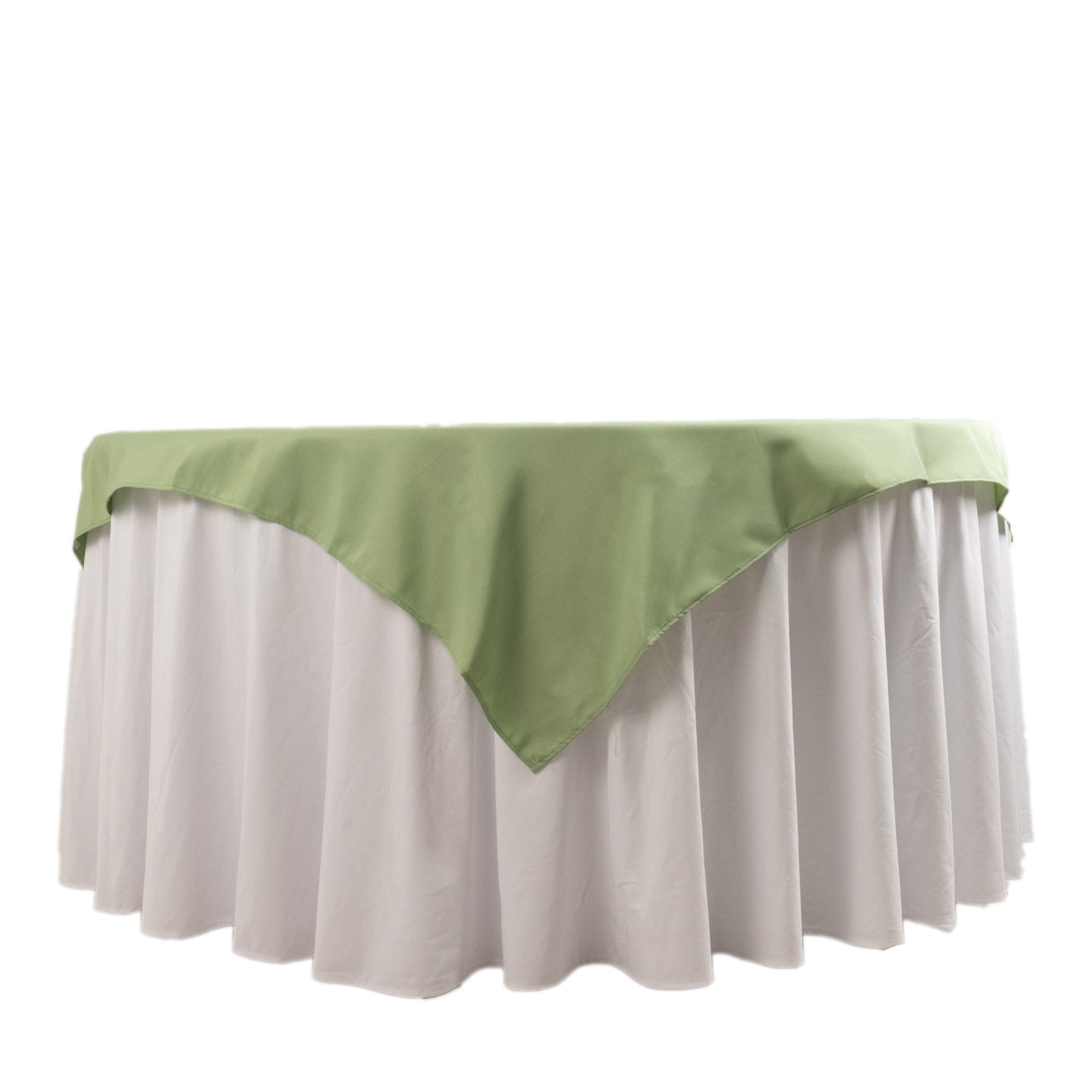 Premium Polyester 54x54 Table Overlay Square Tablecloth Sage Green - Stain and Wrinkle-Resistant 220GSM Table Topper